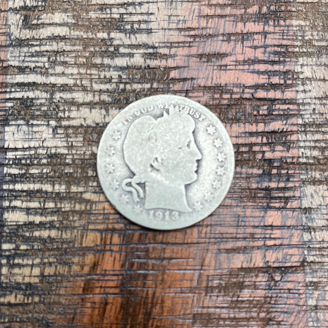 1913-D 25C US Barber Quarter