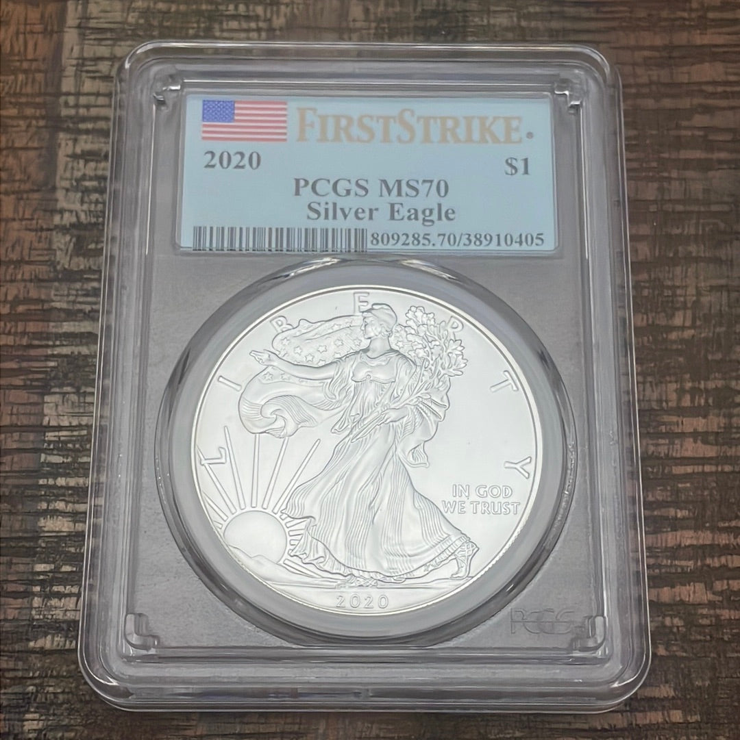 2020 $1 US American Silver Eagle~First Strike ~ PCGS MS70