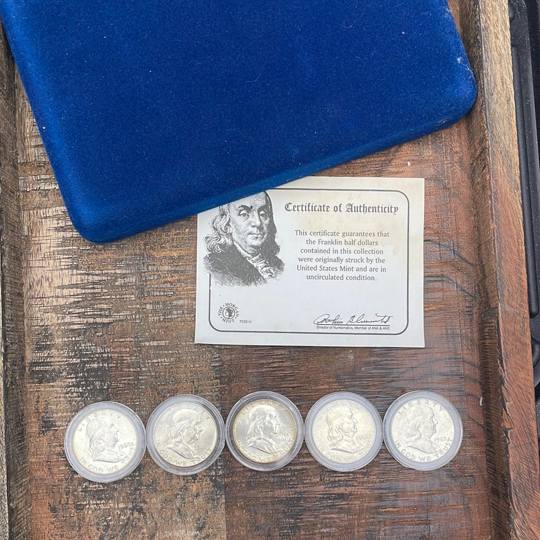 Franklin Half Dollar Collection with case and COA from The Morgan Mint