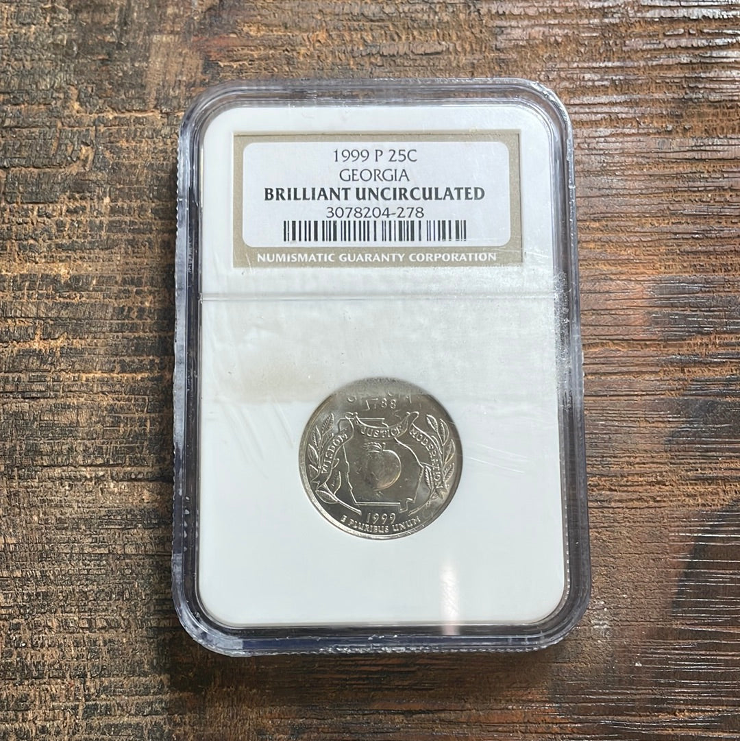 1999 25c US Washington Quarter (Georgia) NGC Brilliant Uncirculated.