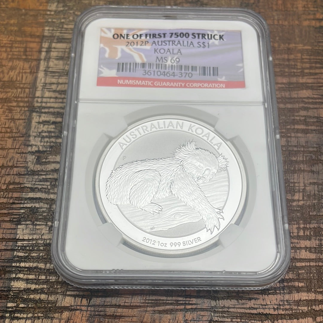 2012 $1 Australia Koala~One of first 7500 Struck~ NGC MS69