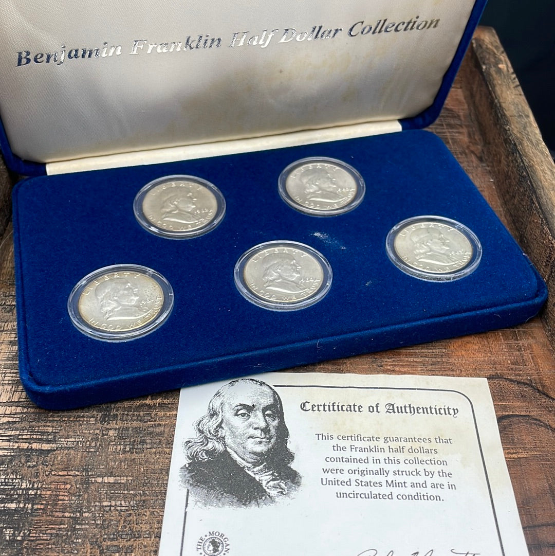 Franklin Half Dollar Collection with case and COA from The Morgan Mint