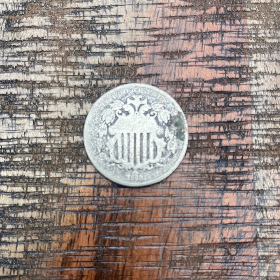 1868 5C Shield Nickel