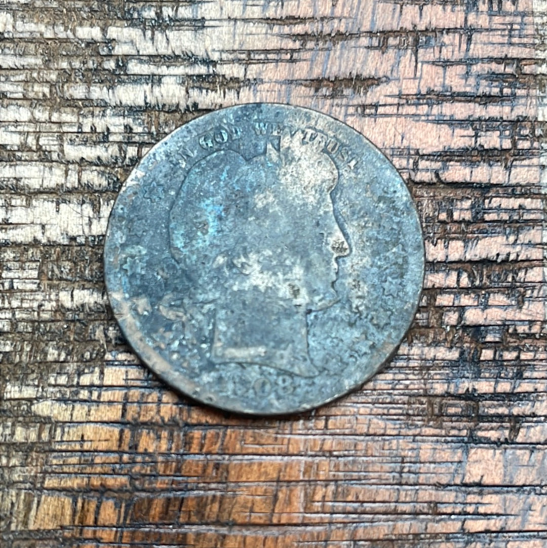 1908-O 25C US Barber Quarter