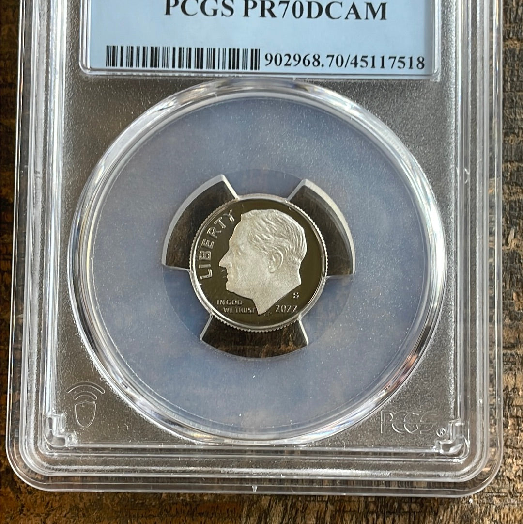 2022-S 10c Roosevelt Dime PCGS PR70 DCAM