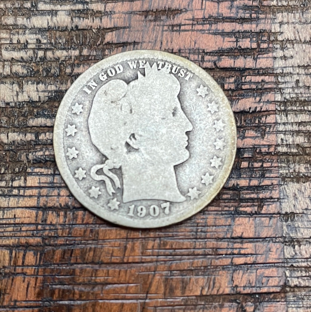 1907 25C US Barber Quarter