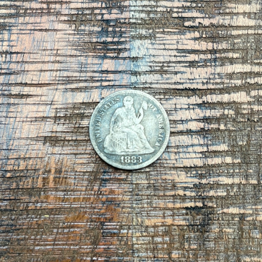 1883 10c US Seated Liberty Dime - 90% Silver