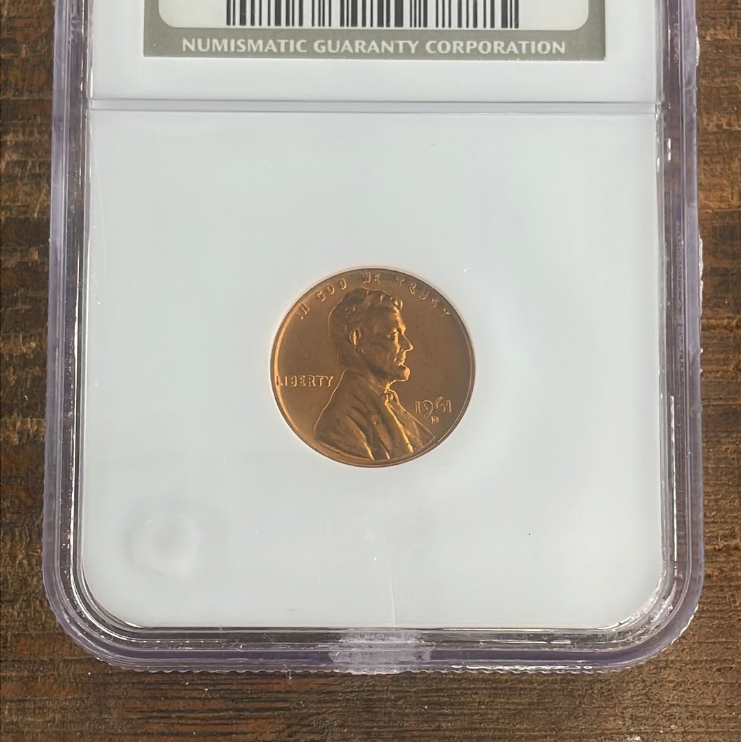 1961-D 1c US Lincoln Memorial Cent NGC MS66 RD