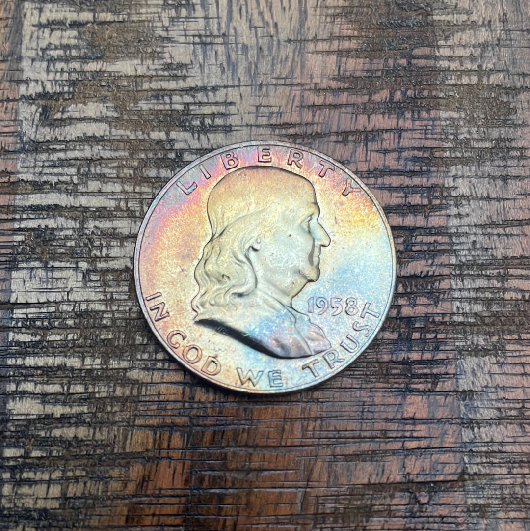 1958-D 50C US Franklin Half Dollar