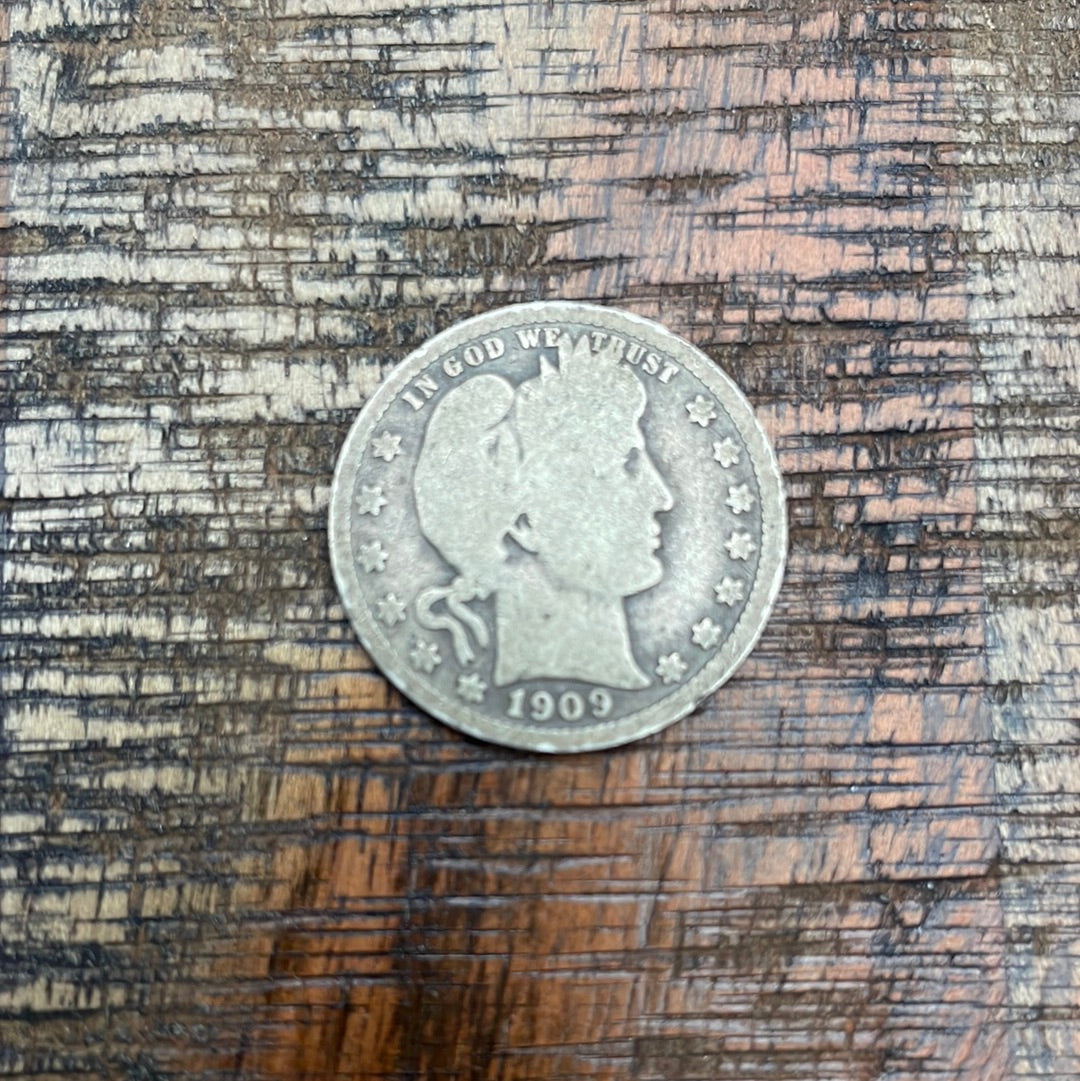 1909 25C US Barber Quarter
