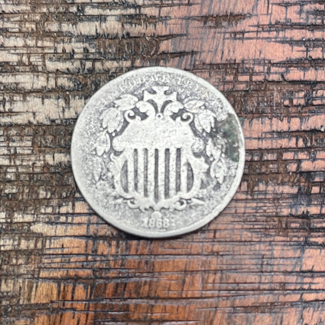 1868 5C Shield Nickel