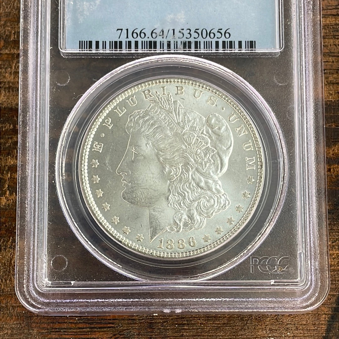 1886  $1 US Morgan Silver Dollar PCGS MS64