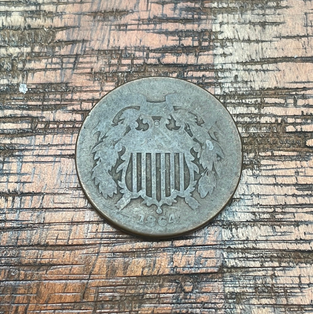 1864 2C US Two Cent Piece