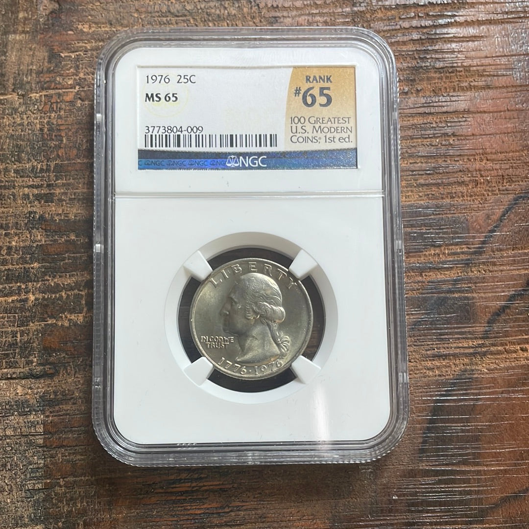 1976 25c US Washington Quarter NGC MS 65