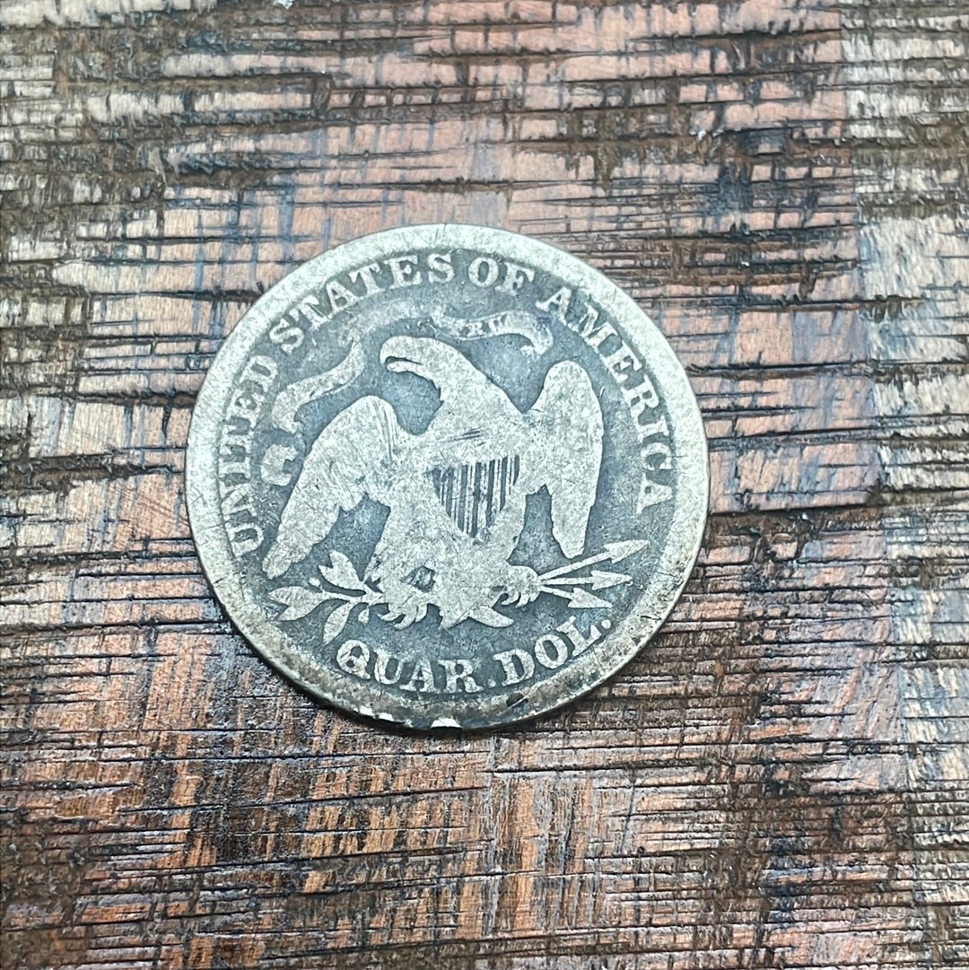 1876 25c US Seated Liberty Quarter ~Variety 4 Resumed with weight Standard of Variety 5