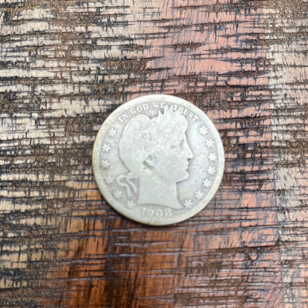1908-D 25C US Barber Quarter