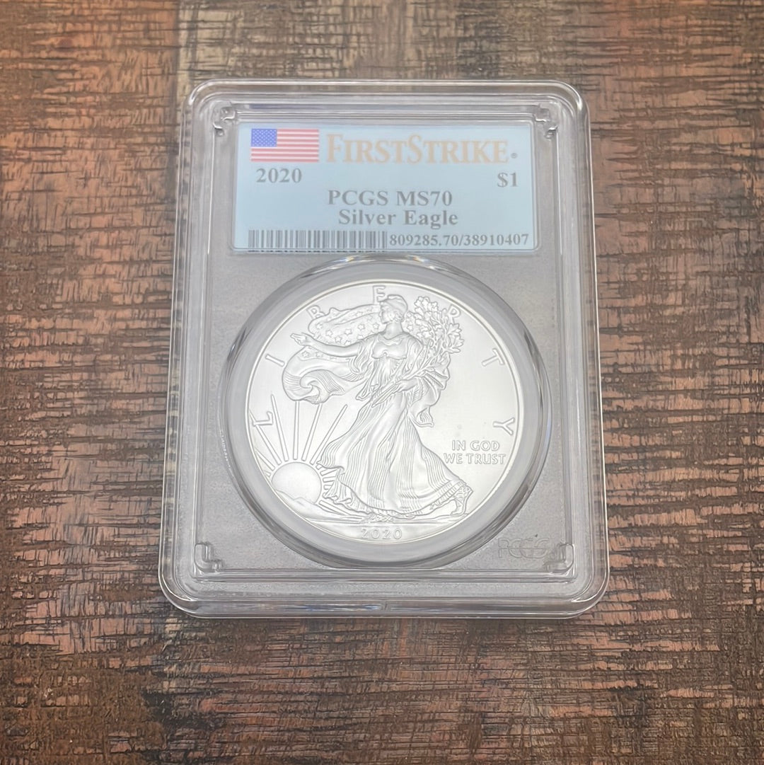 2020 $1 US American Silver Eagle~ First Strike ~PCGS MS70
