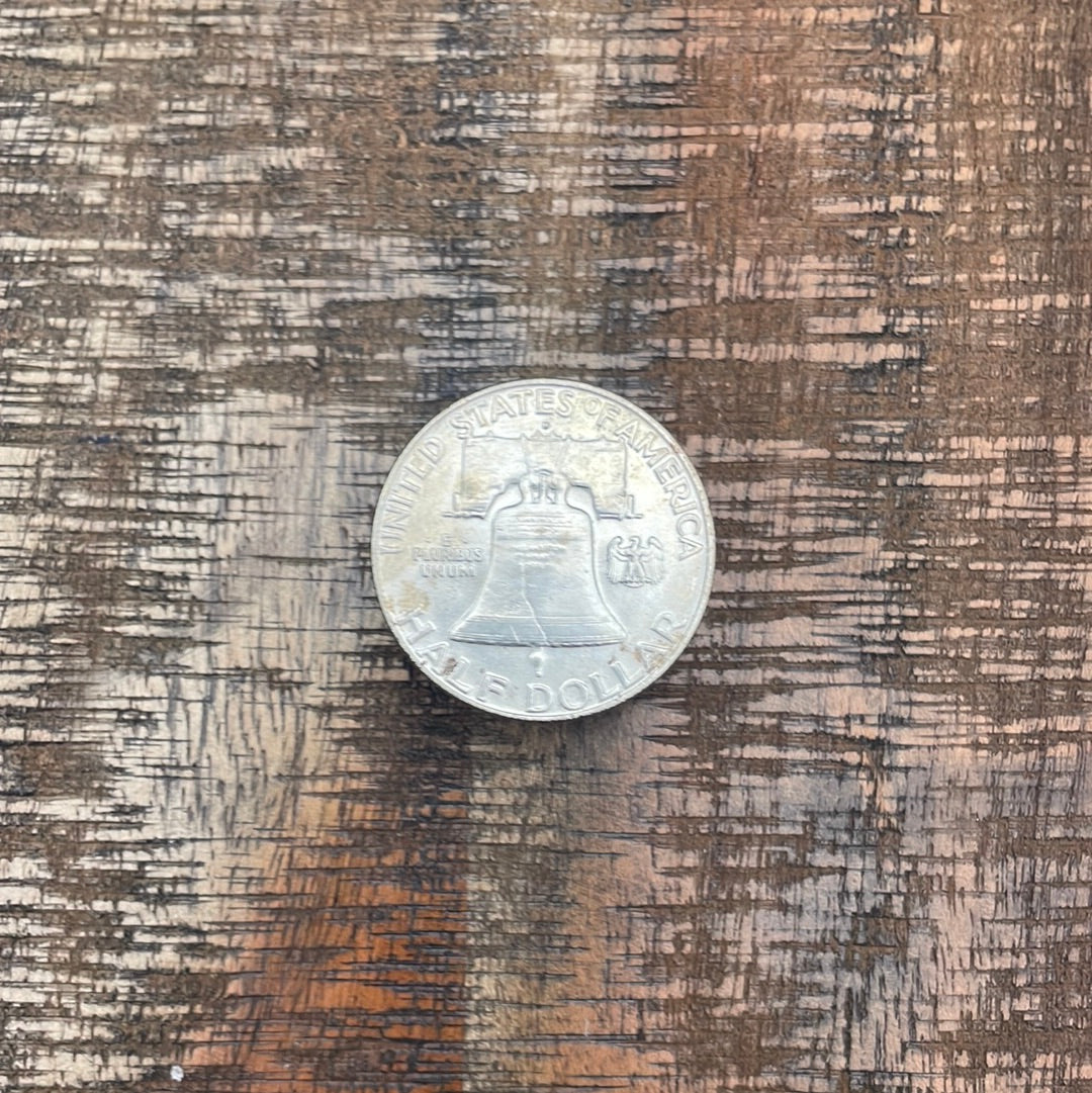 1958-D 50C US Franklin Half Dollar