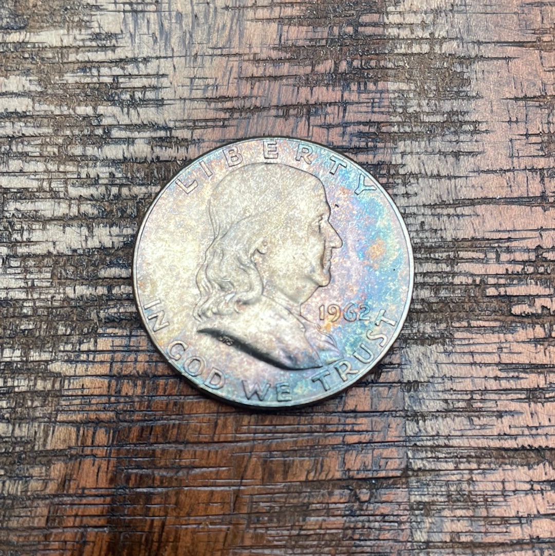 1962 50C US Franklin Half Dollar ~ Beautifully TONED