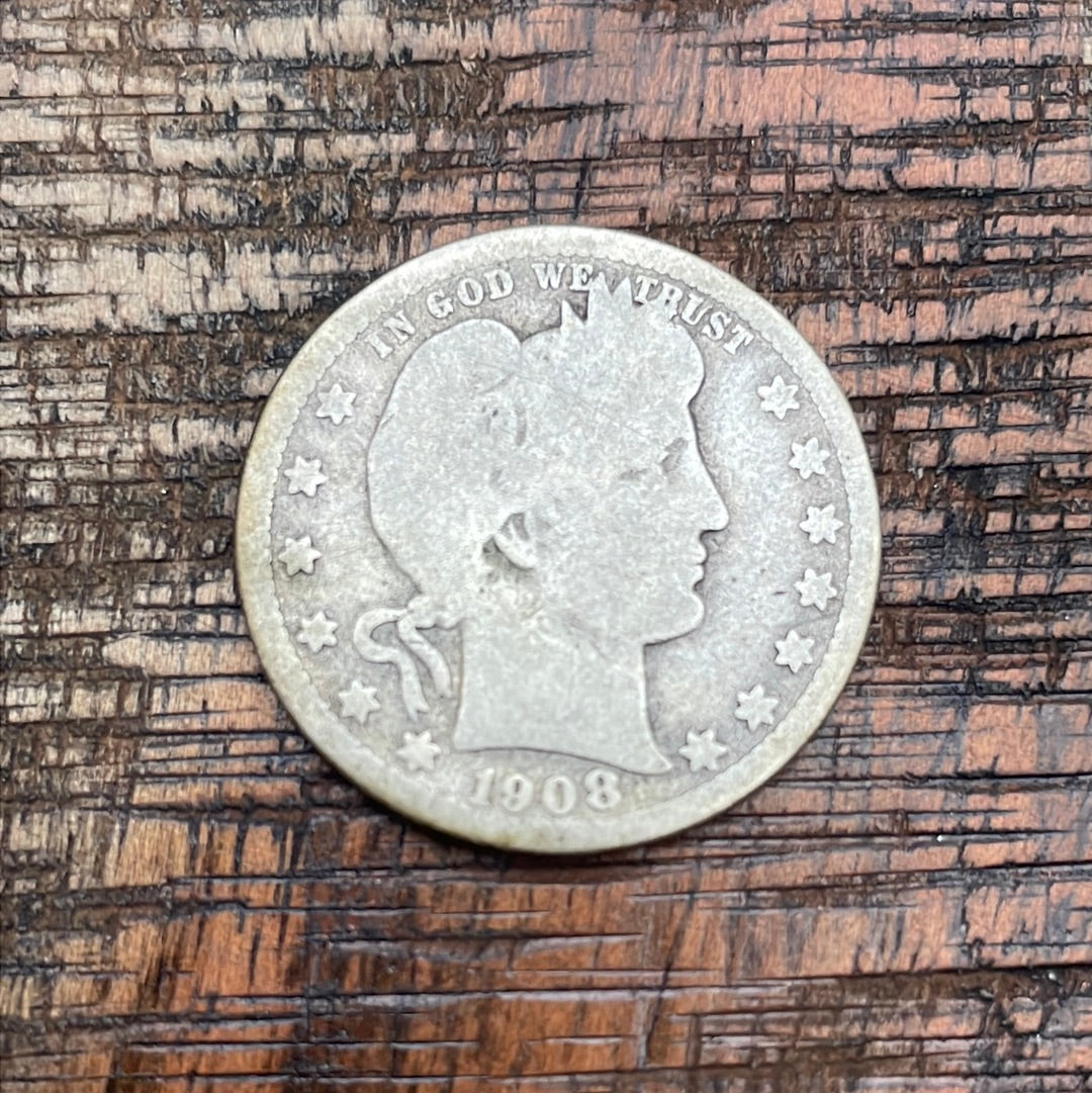 1908-D 25C US Barber Quarter
