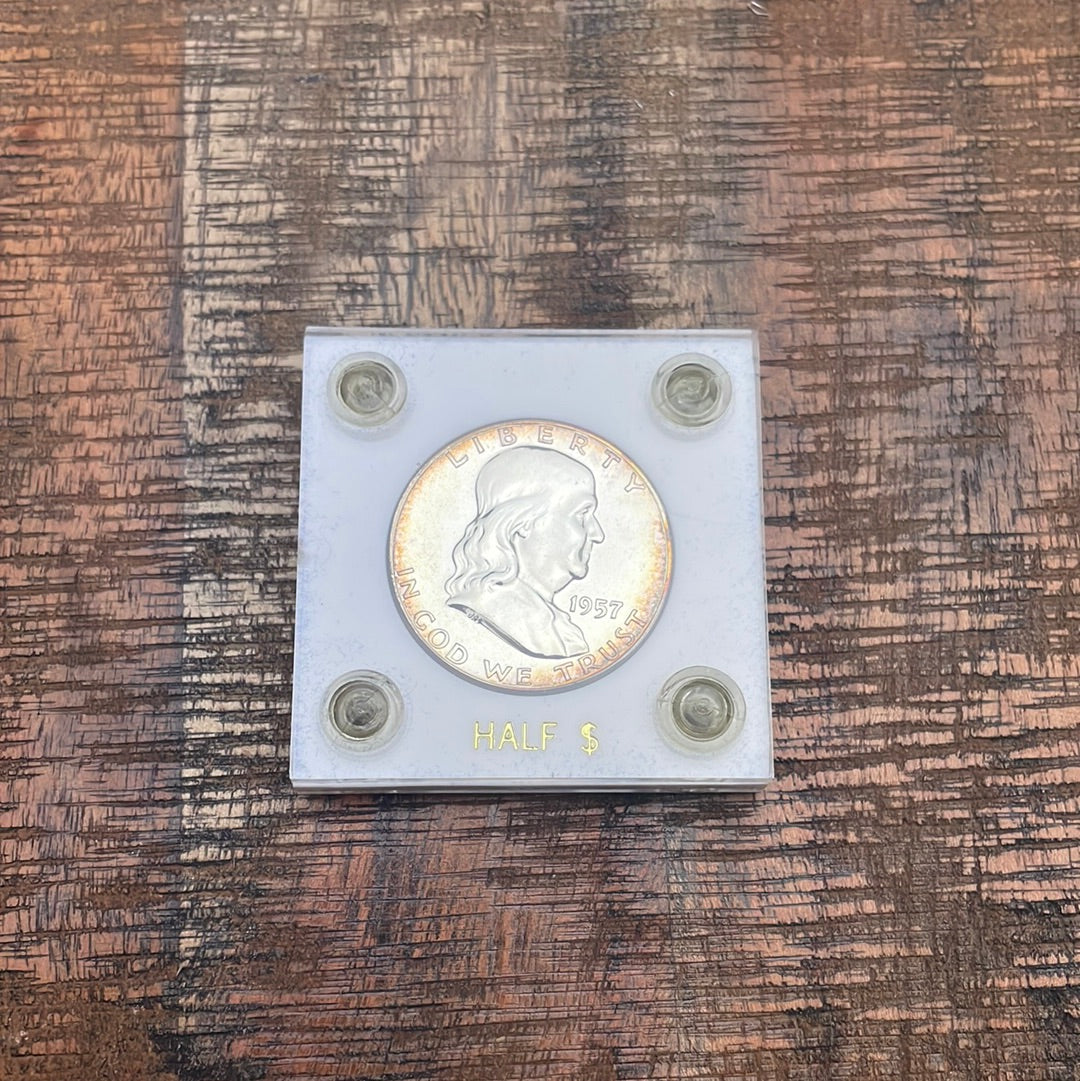 1957 50C US Proof Franklin Half Dollar