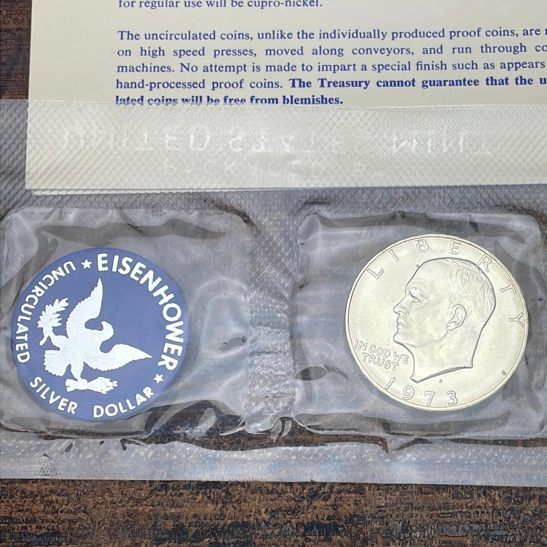 1973 Eisenhower Uncirculated Silver Dollar 40% Silver