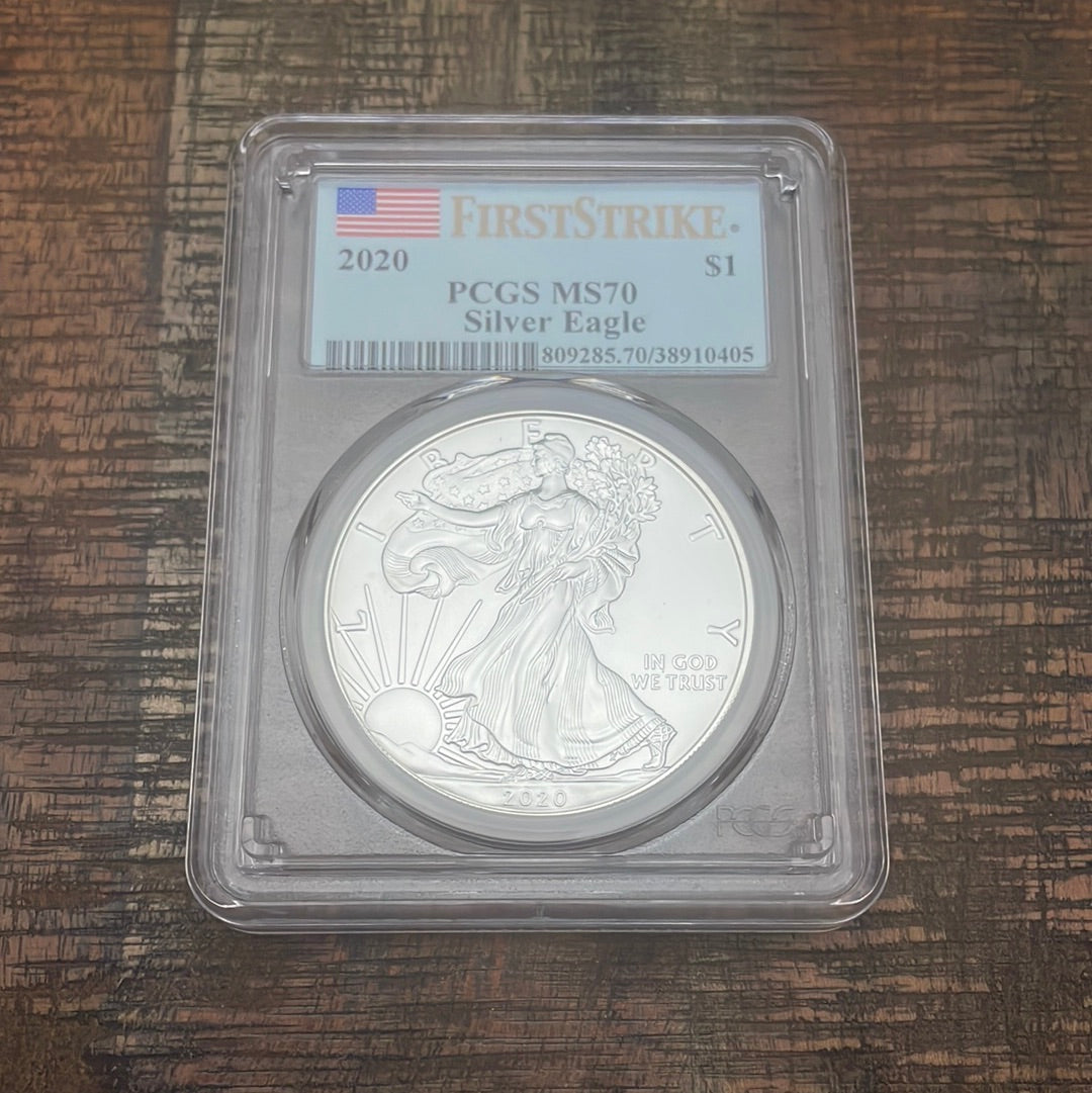 2020 $1 US American Silver Eagle~First Strike ~ PCGS MS70
