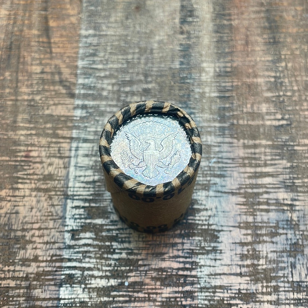 1964 50c Kennedy Half Dollar ~ 1 BU Original Paper Bank Roll ~ 90% Silver ~ $10 Roll ~ Toner