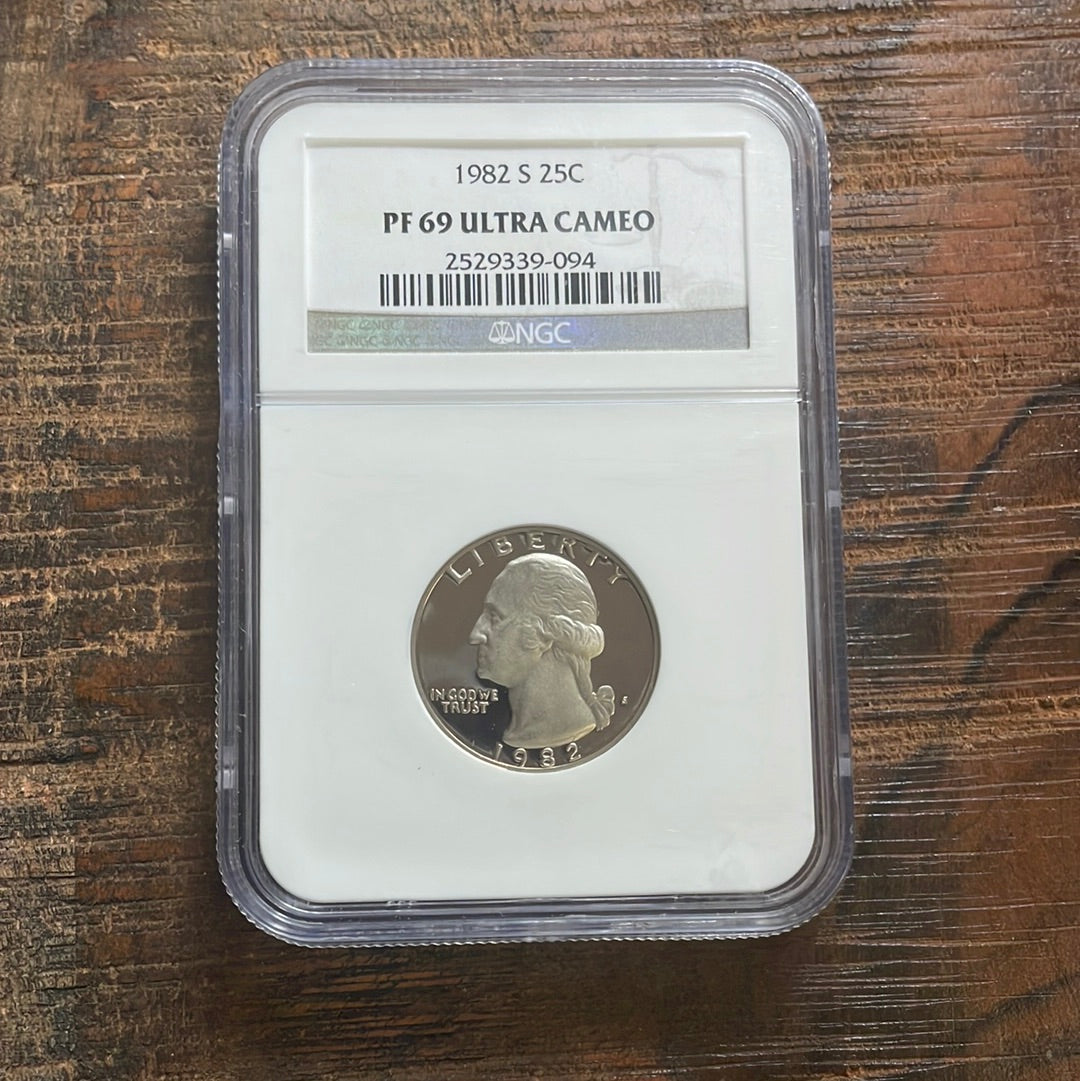 1982-S 25c US Washington Quarter NGC PF69 Ultra Cameo