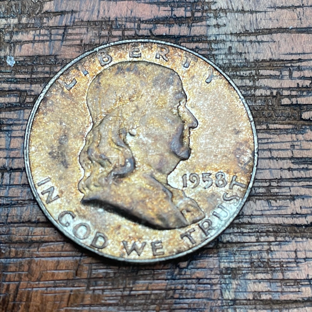 1958-D 50C US Franklin Half Dollar