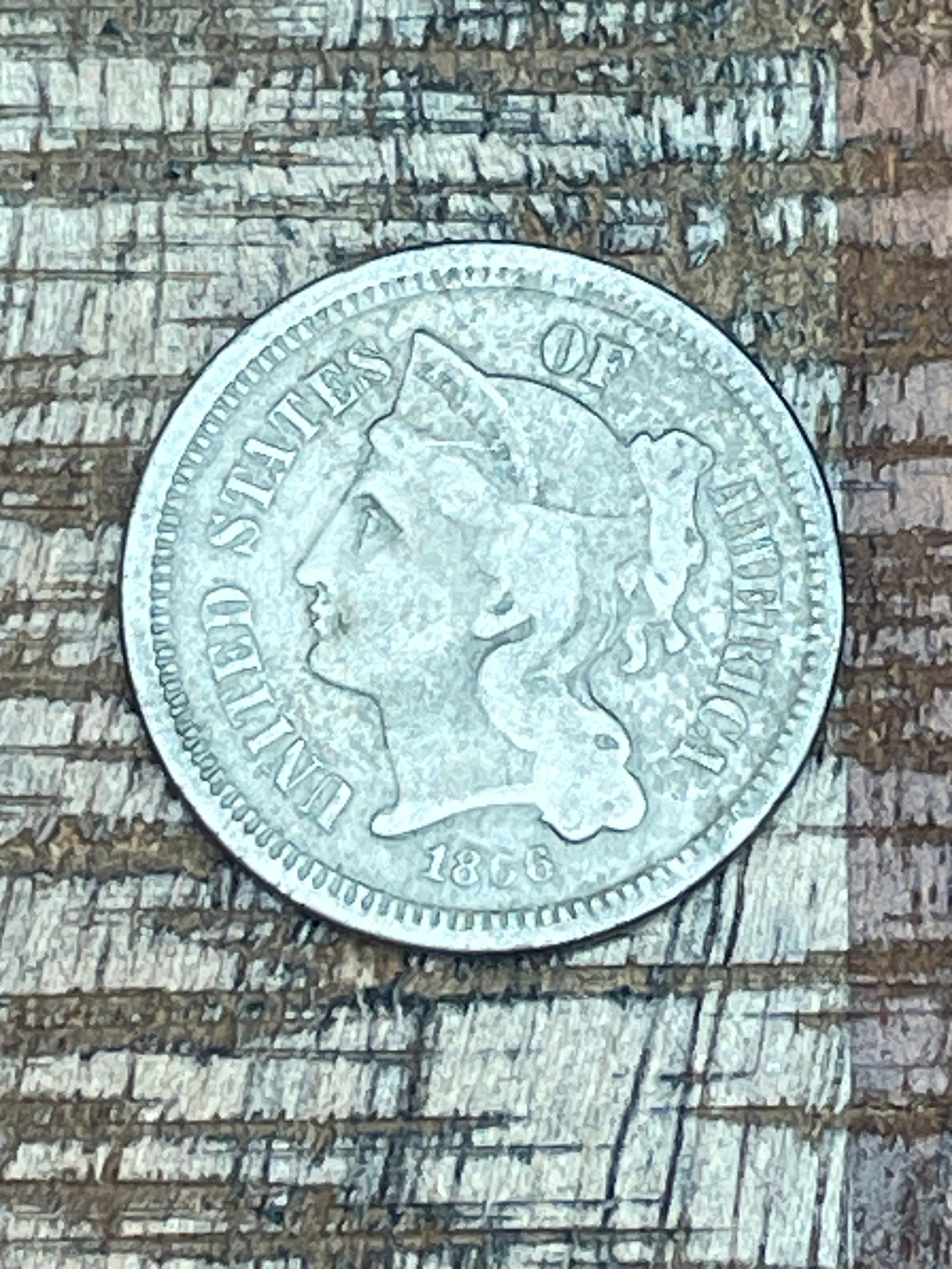 1866 3CN US Three Cent ~ Nickel