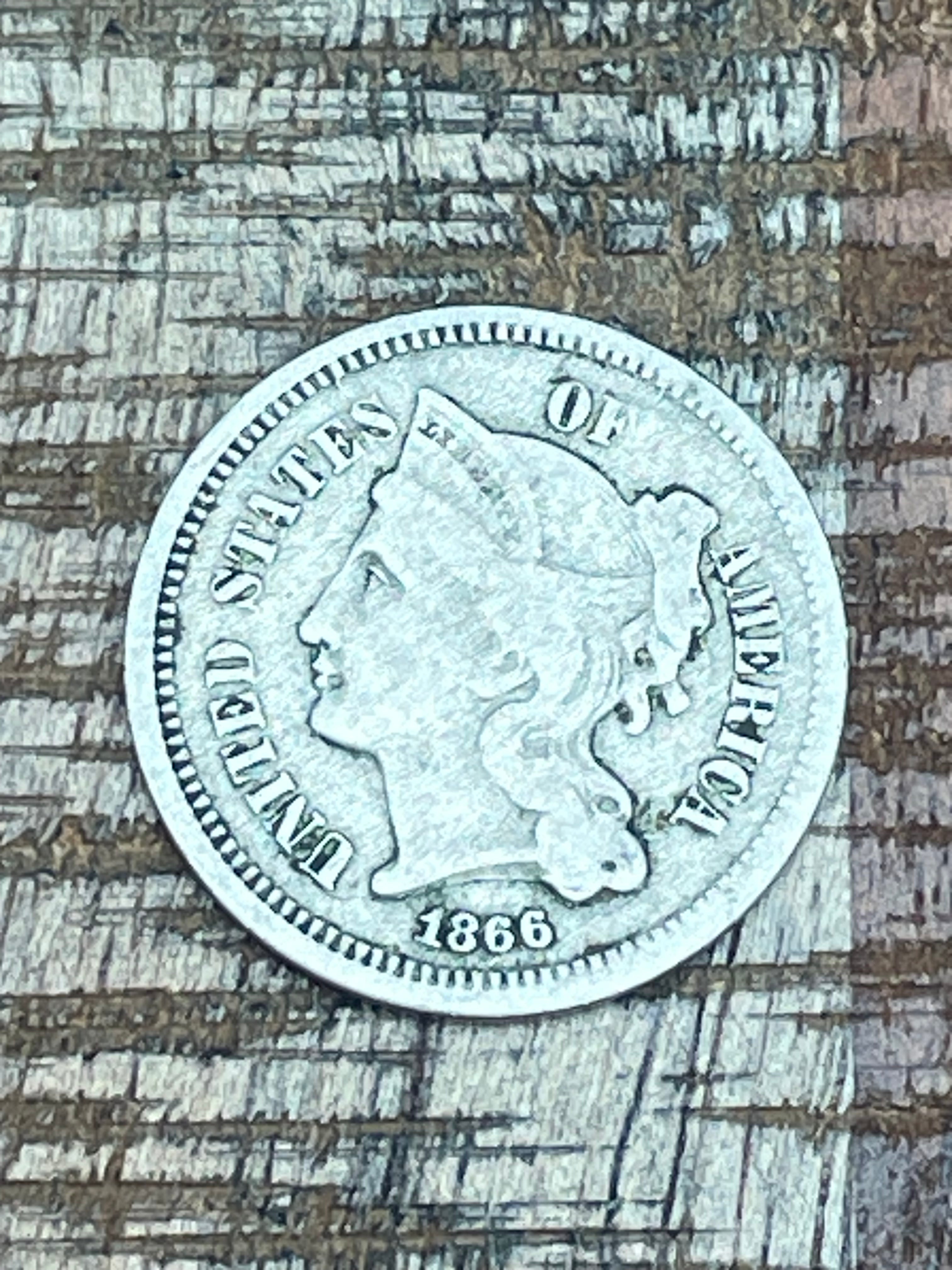 1866 3CN US Three Cent ~ Nickel