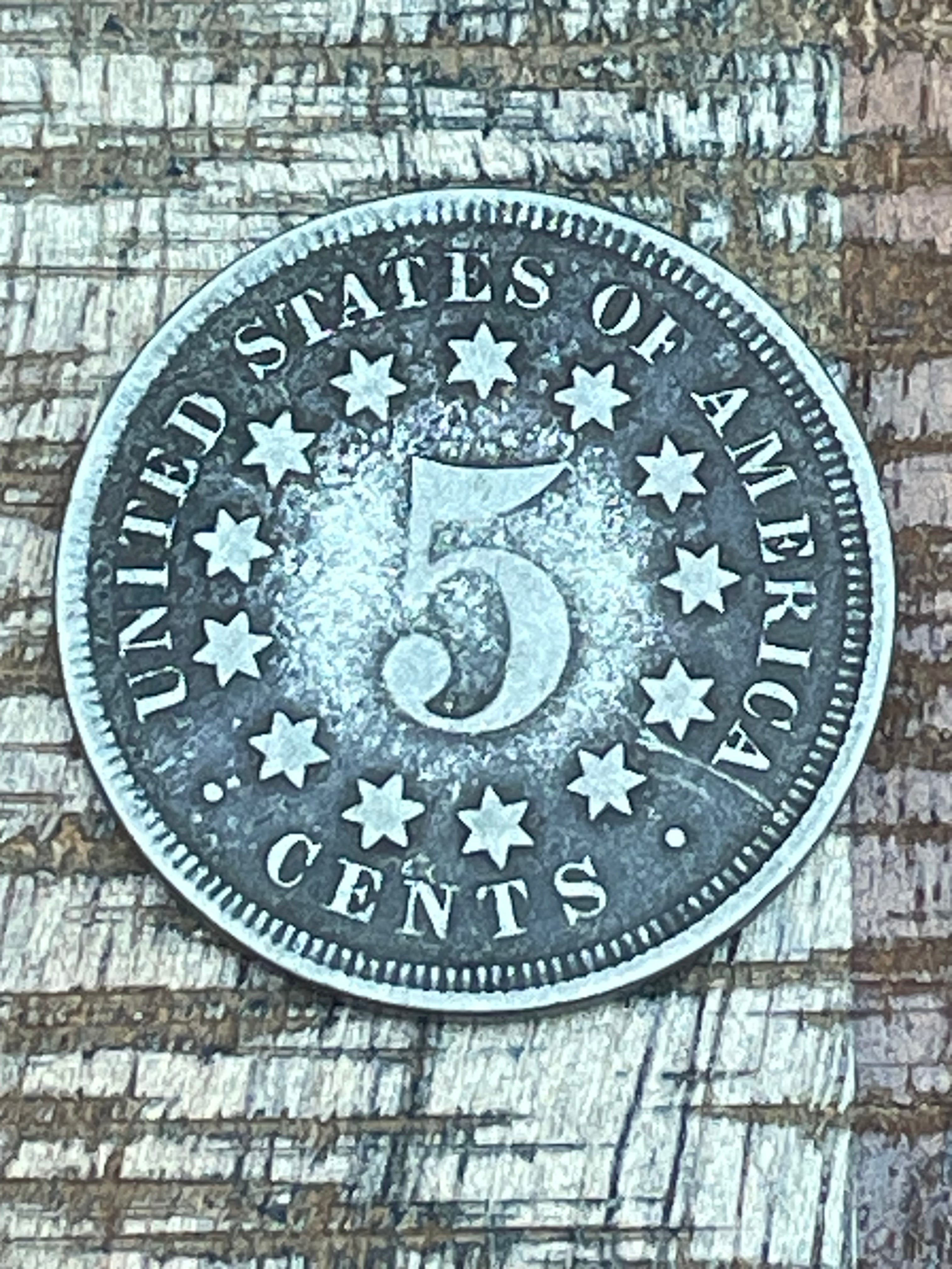 1867 5C Shield Nickel