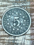 1869 5C Shield Nickel