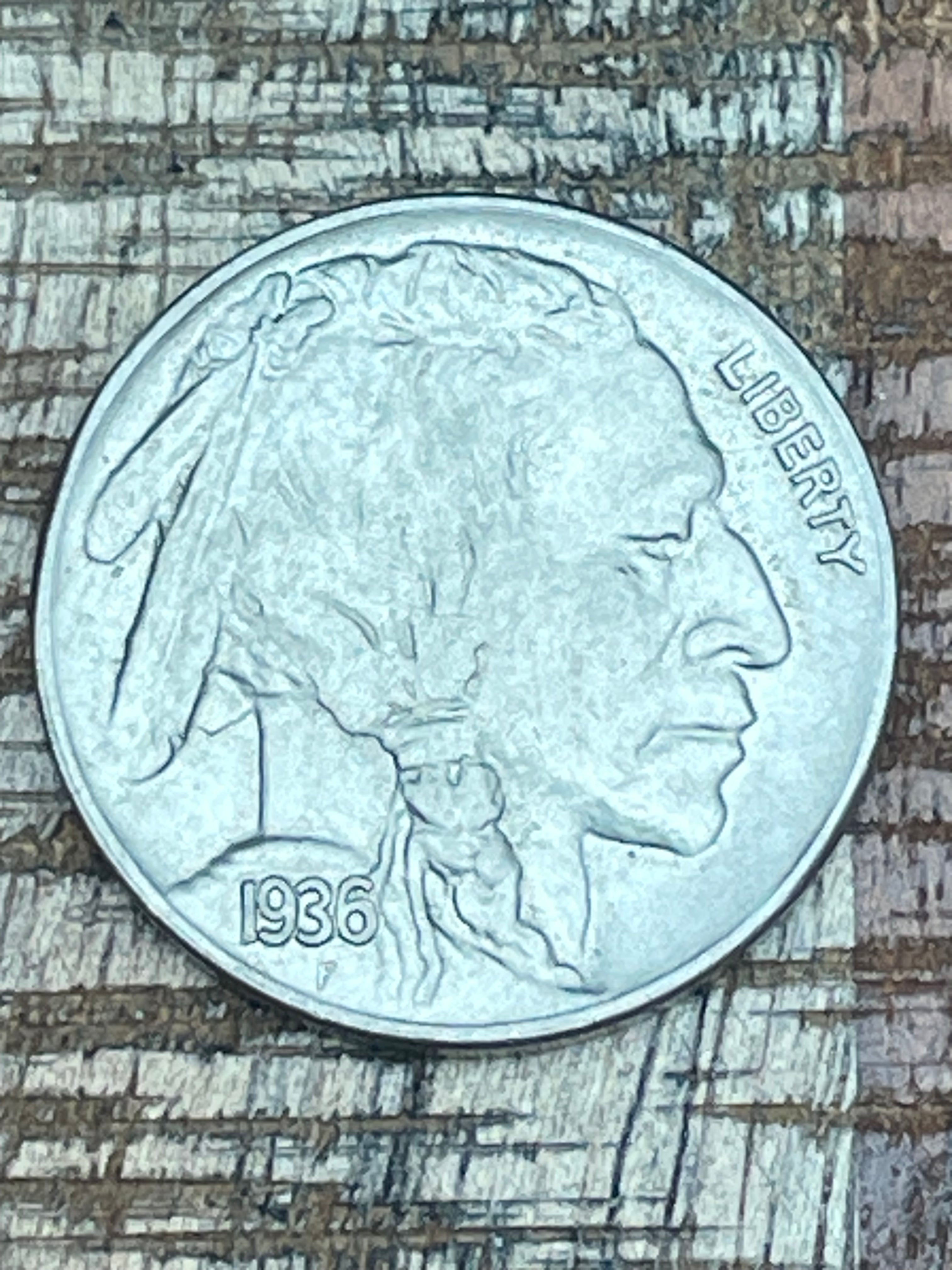 1936 5c US Buffalo Nickel