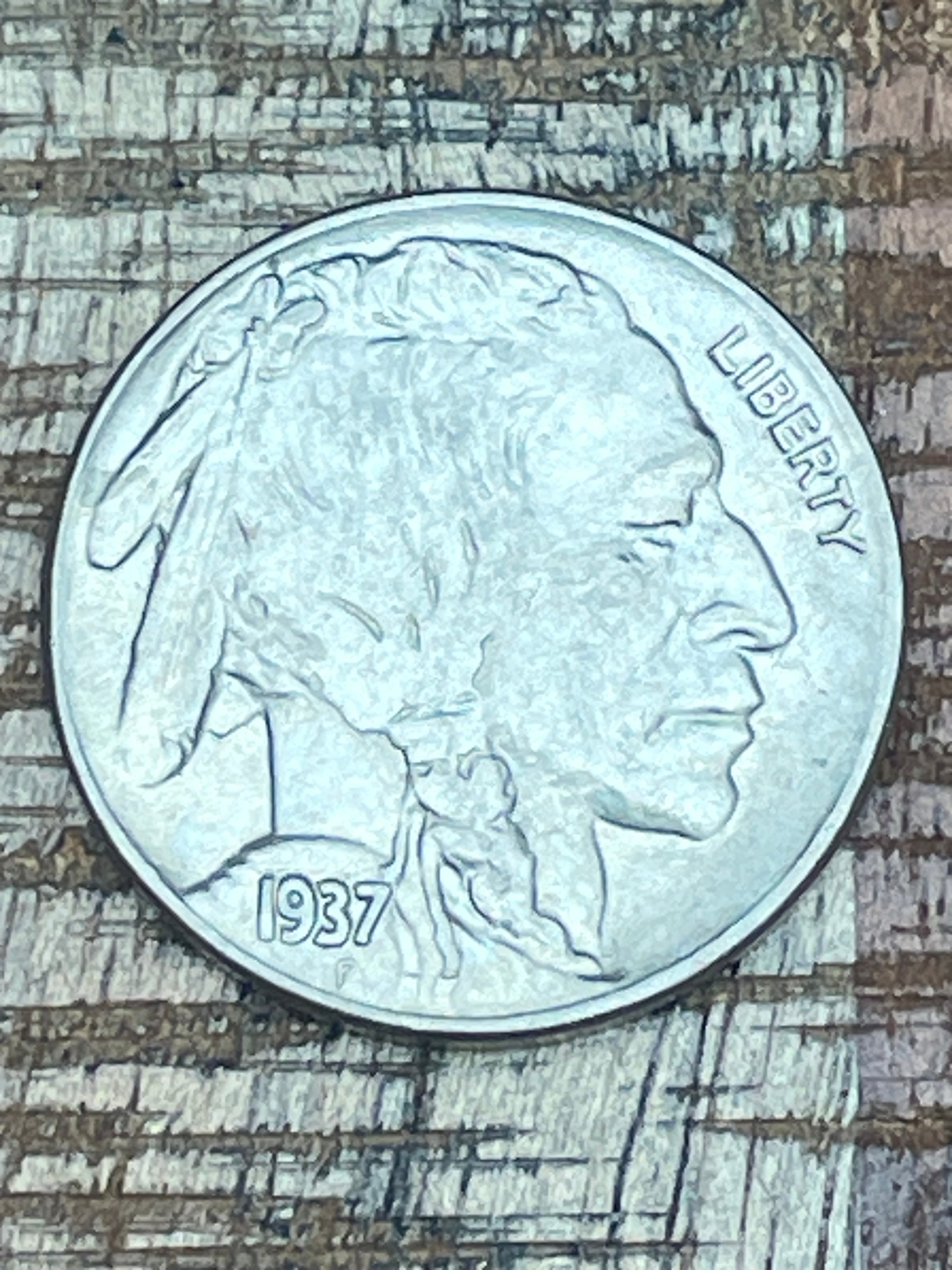 1937 5c US Buffalo Nickel