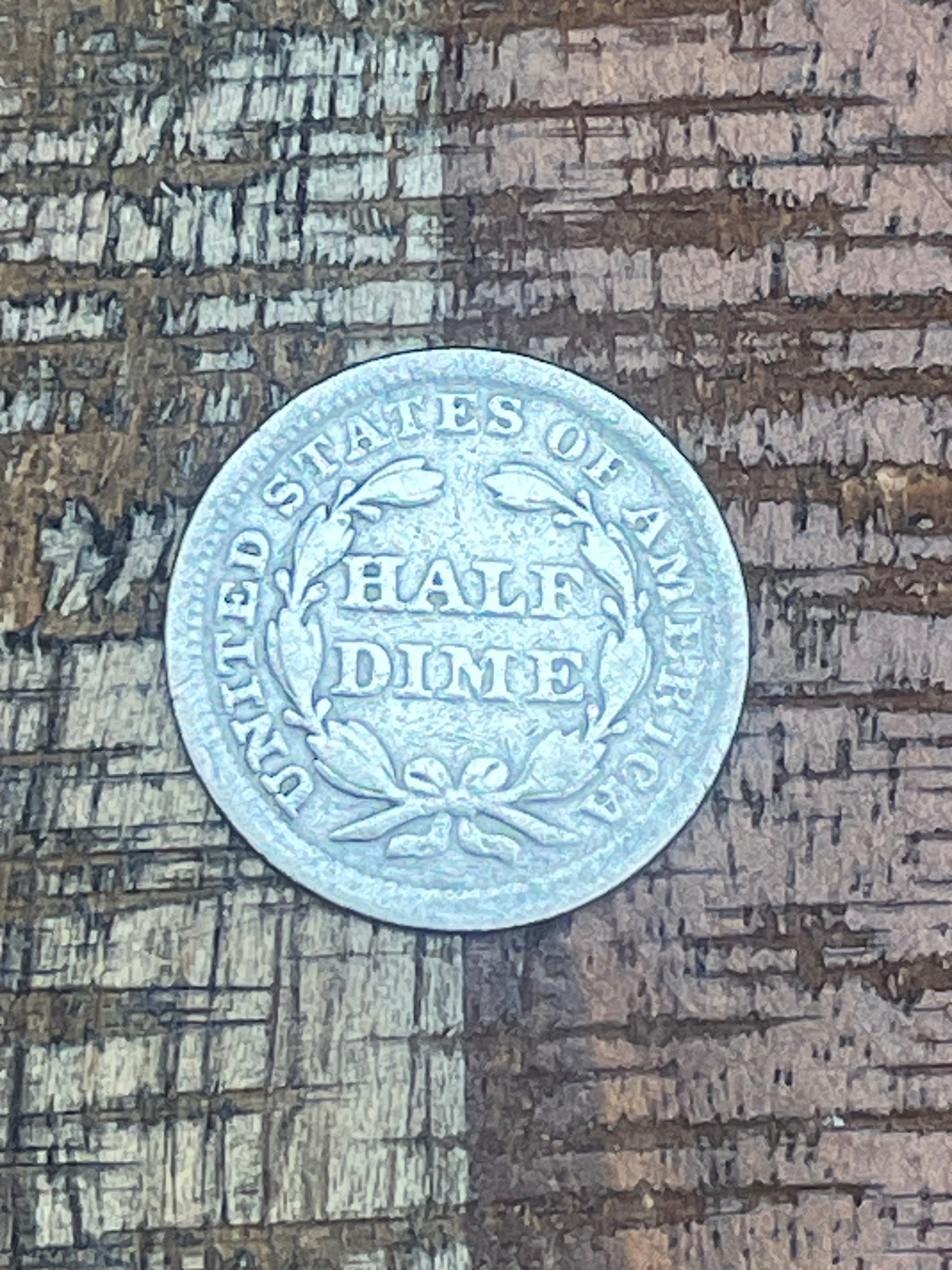 1857 H10C US Seated Liberty Half Dime