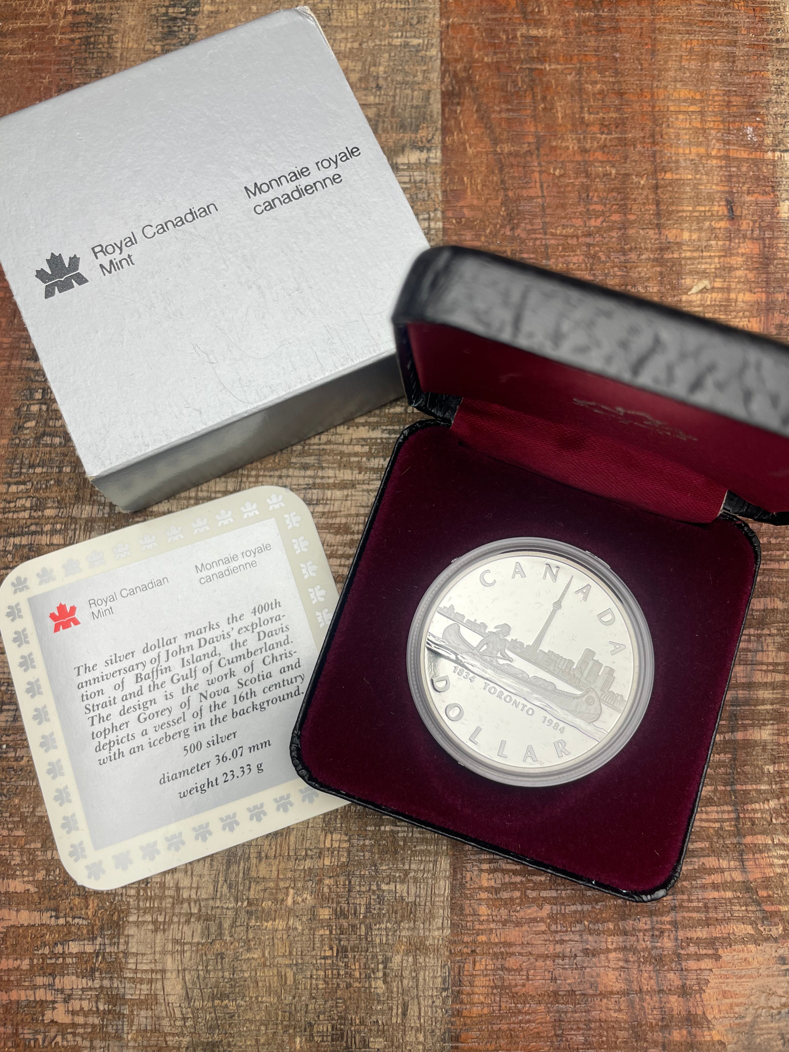 1984 $1 Canada One Dollar Proof Coin - Commemorates the 150th Anniversary of Toronto ~ 50% Silver