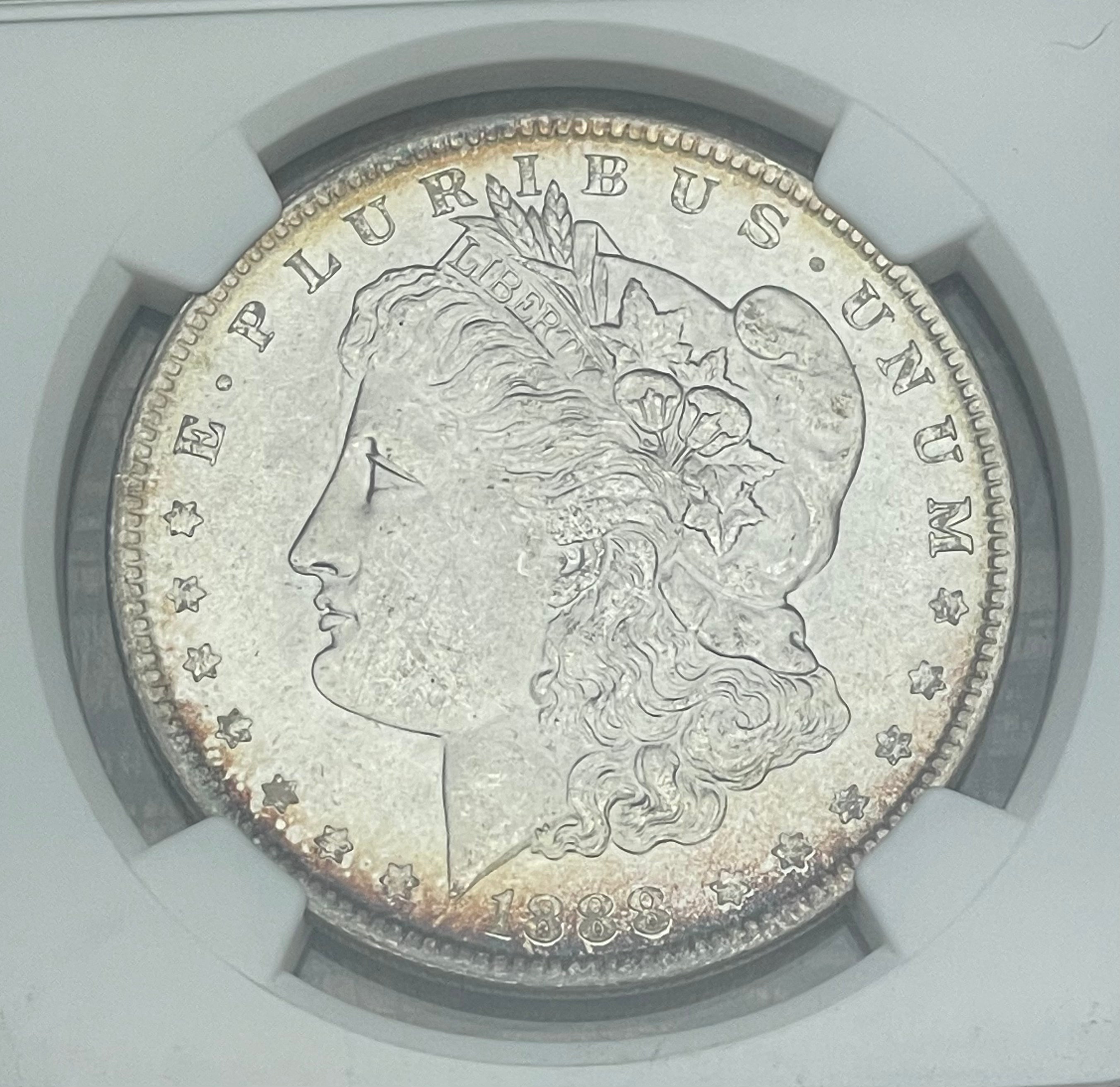 1888 $1 US Morgan Silver Dollar  NGC MS64