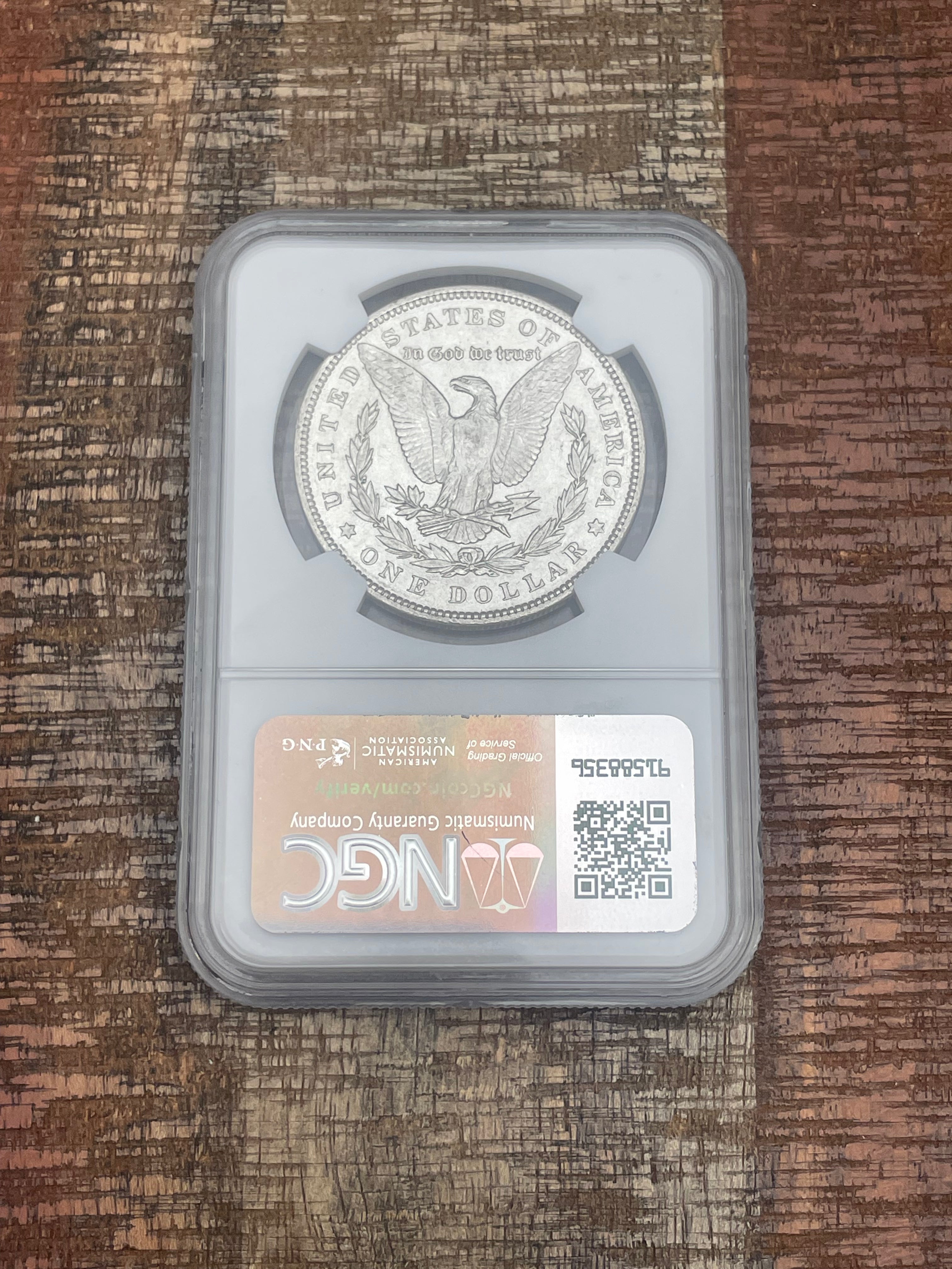 1893 $1 US Morgan Silver Dollar NGC AU53