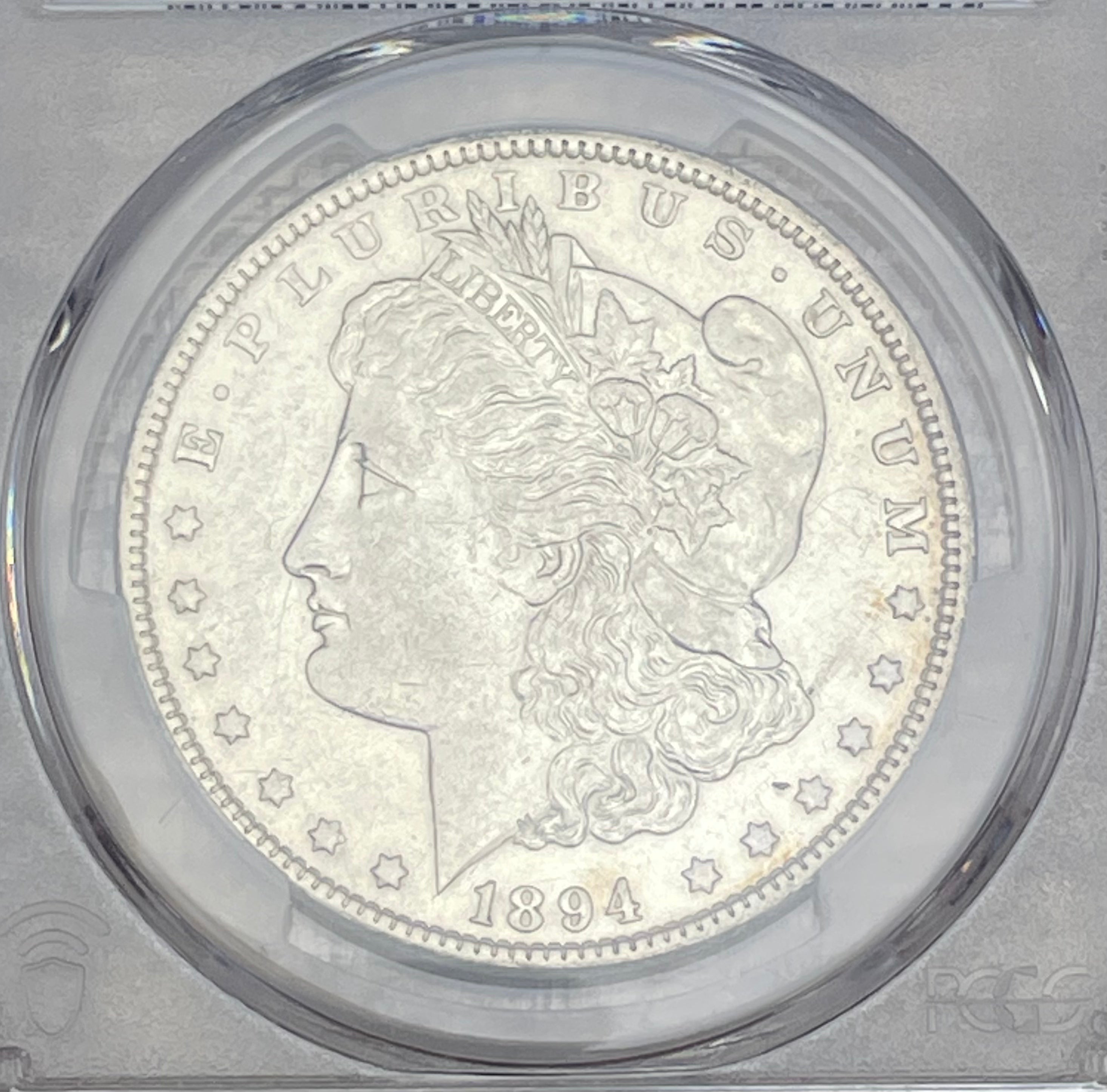1894 $1 US Morgan Silver Dollar PCGS Genuine Cleaned-AU Detail
