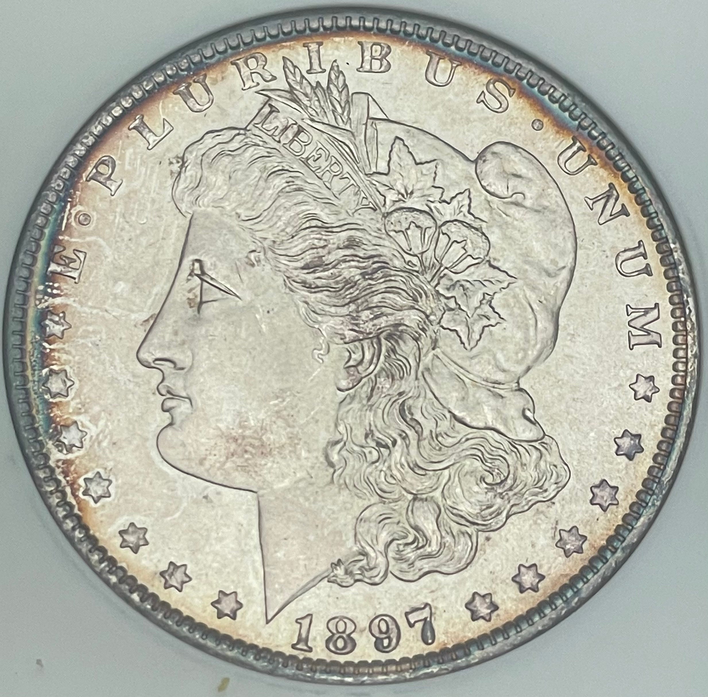 1897 $1 US Morgan Silver Dollar ANACS MS64