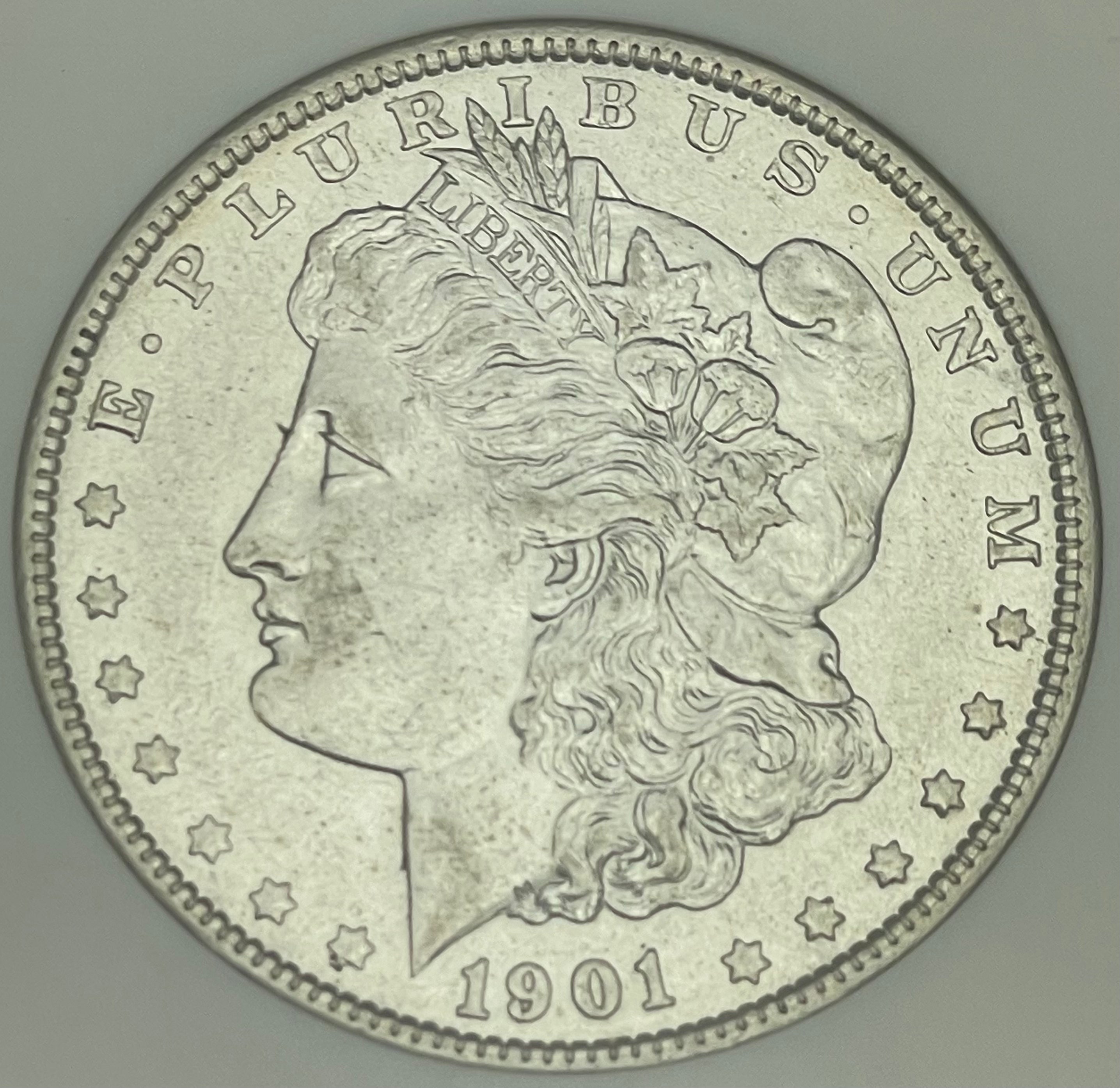 1901 $1 US Morgan Silver Dollar NGC AU55