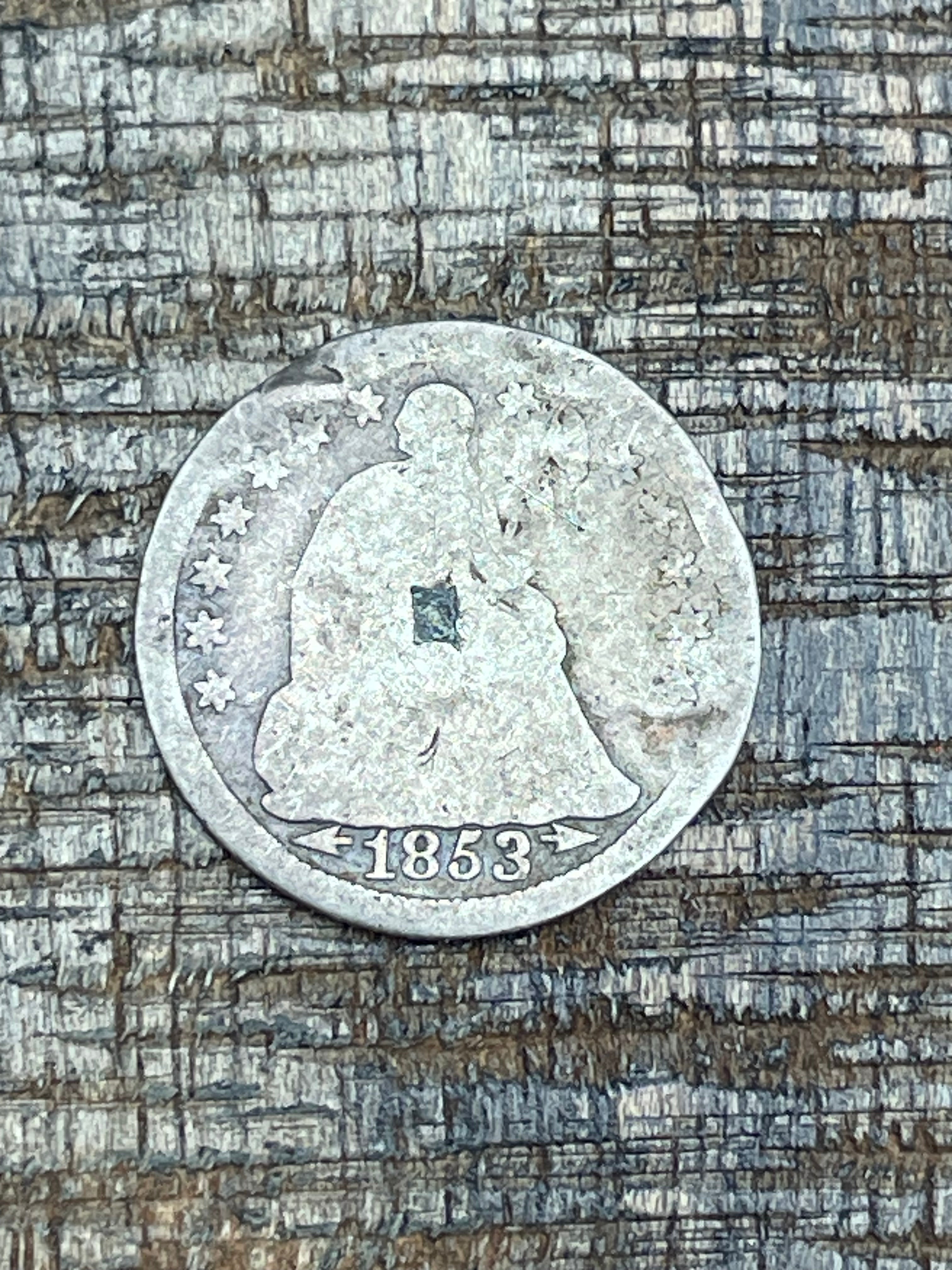 1853 H10C US Half Dime with Arrows