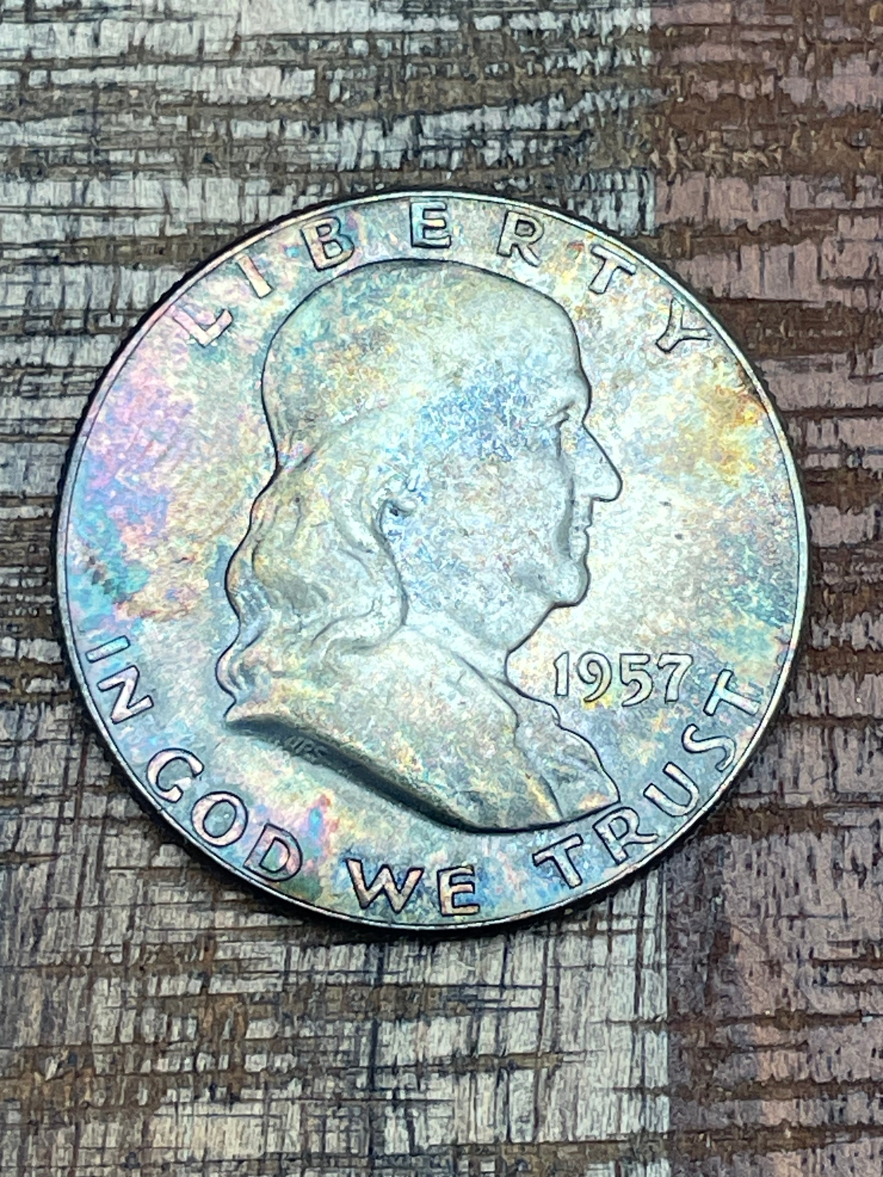 1957 50C US Franklin Half Dollar