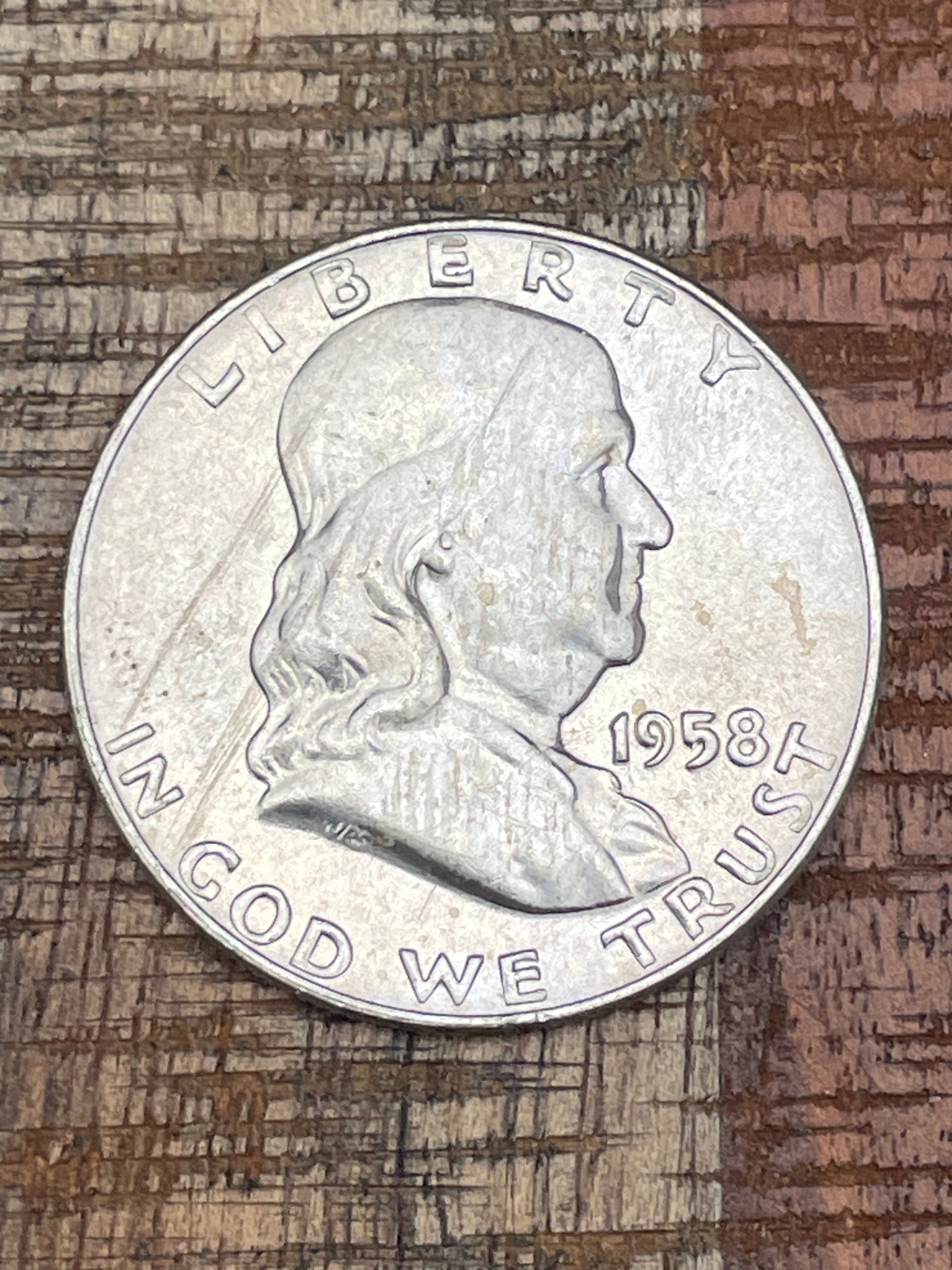 1958-D 50C US Franklin Half Dollar