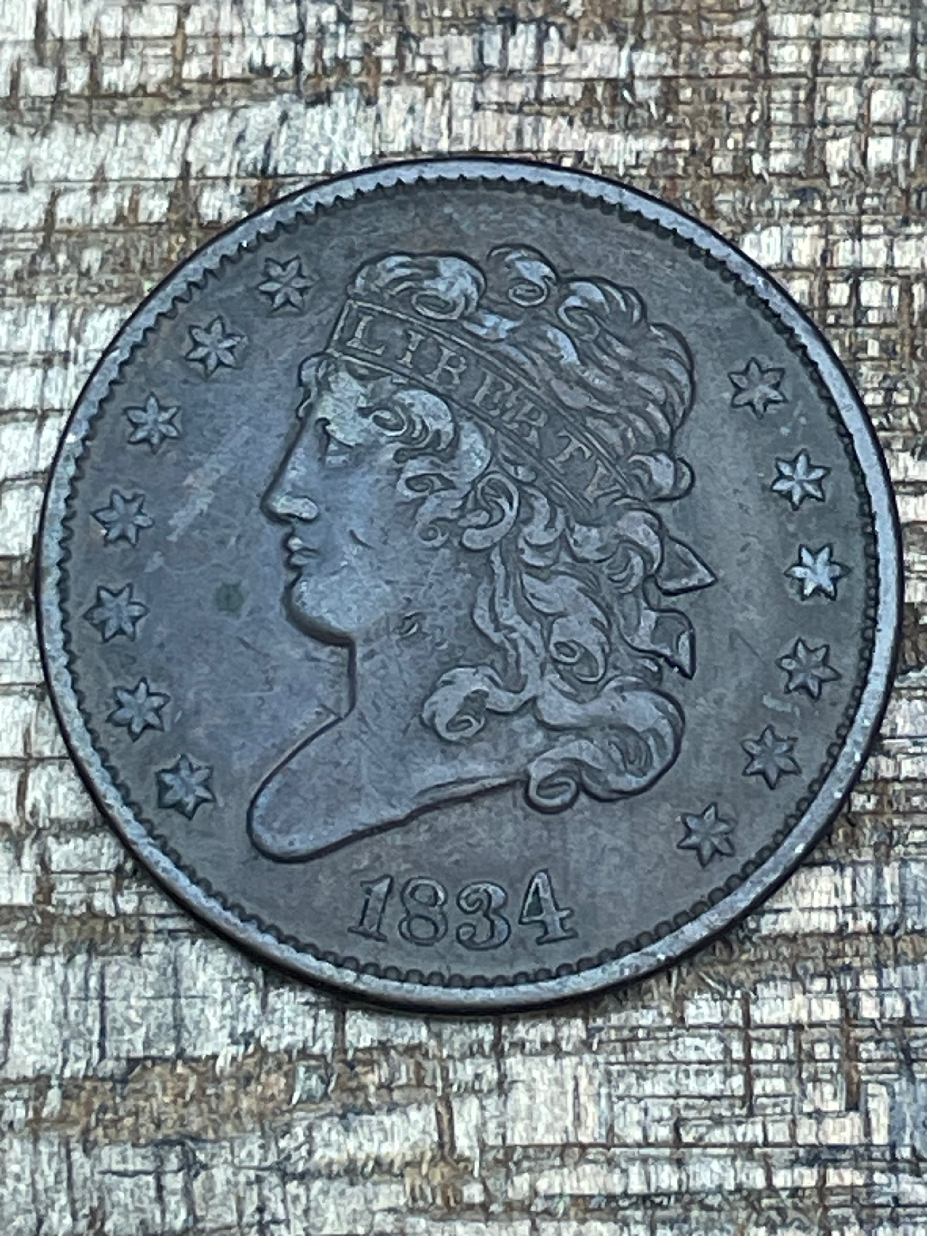 1834 US 1/2C Half Cent