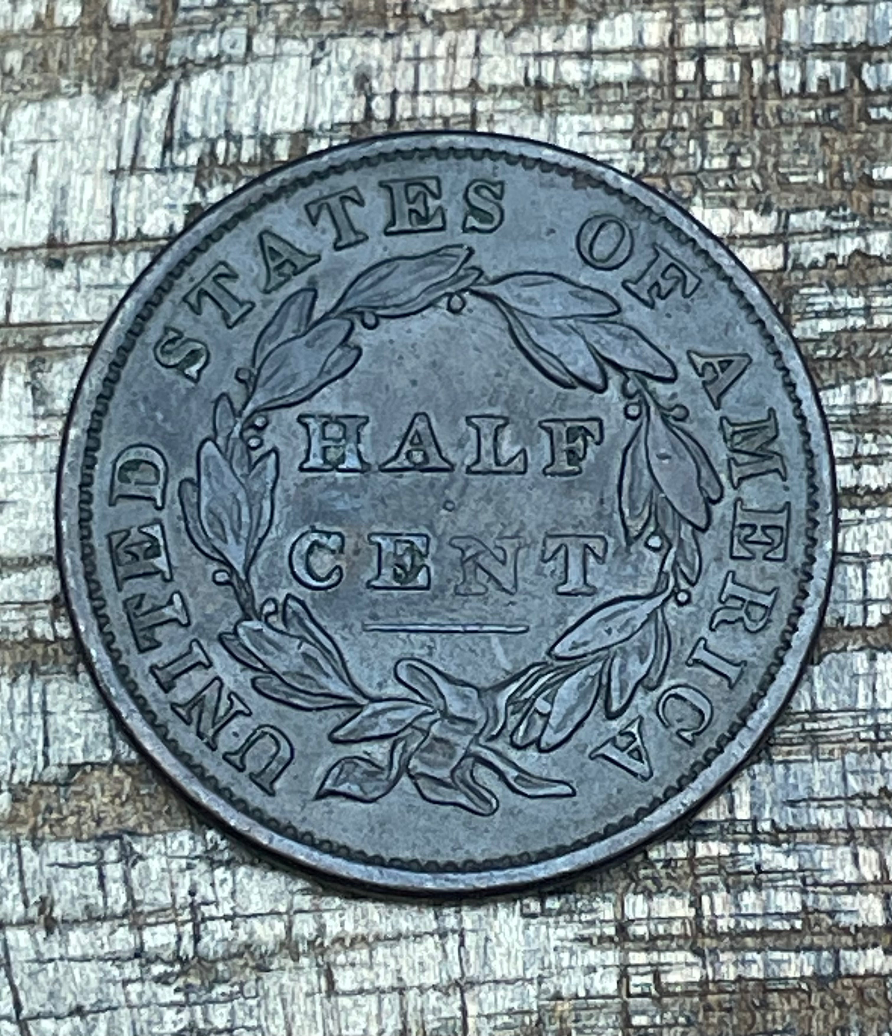 1834 US 1/2C Half Cent