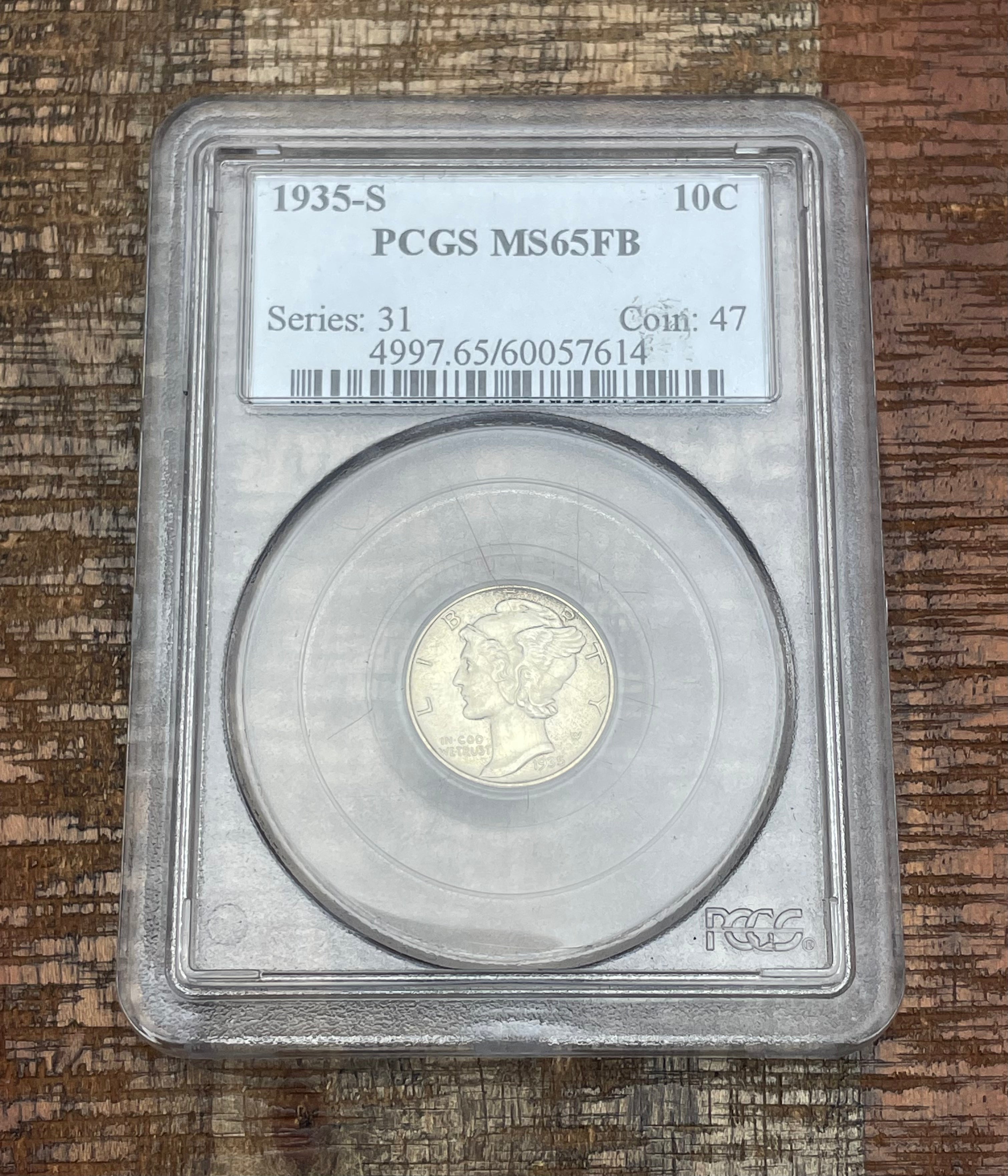1935-S 10C Mercury Dime ~ PCGS MS65 FB