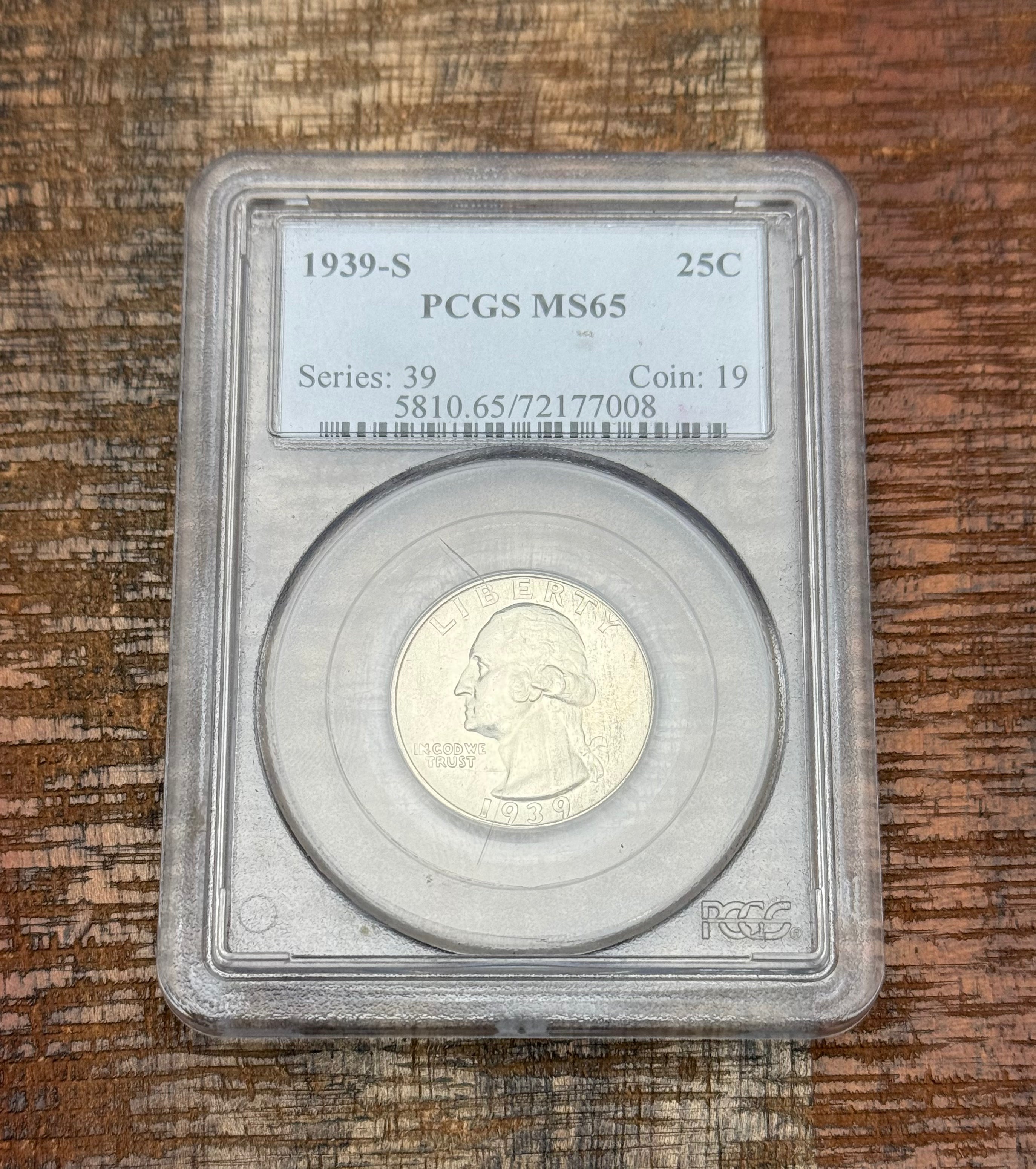 1939-S 50C Washington Quarter ~ PCGS MS65